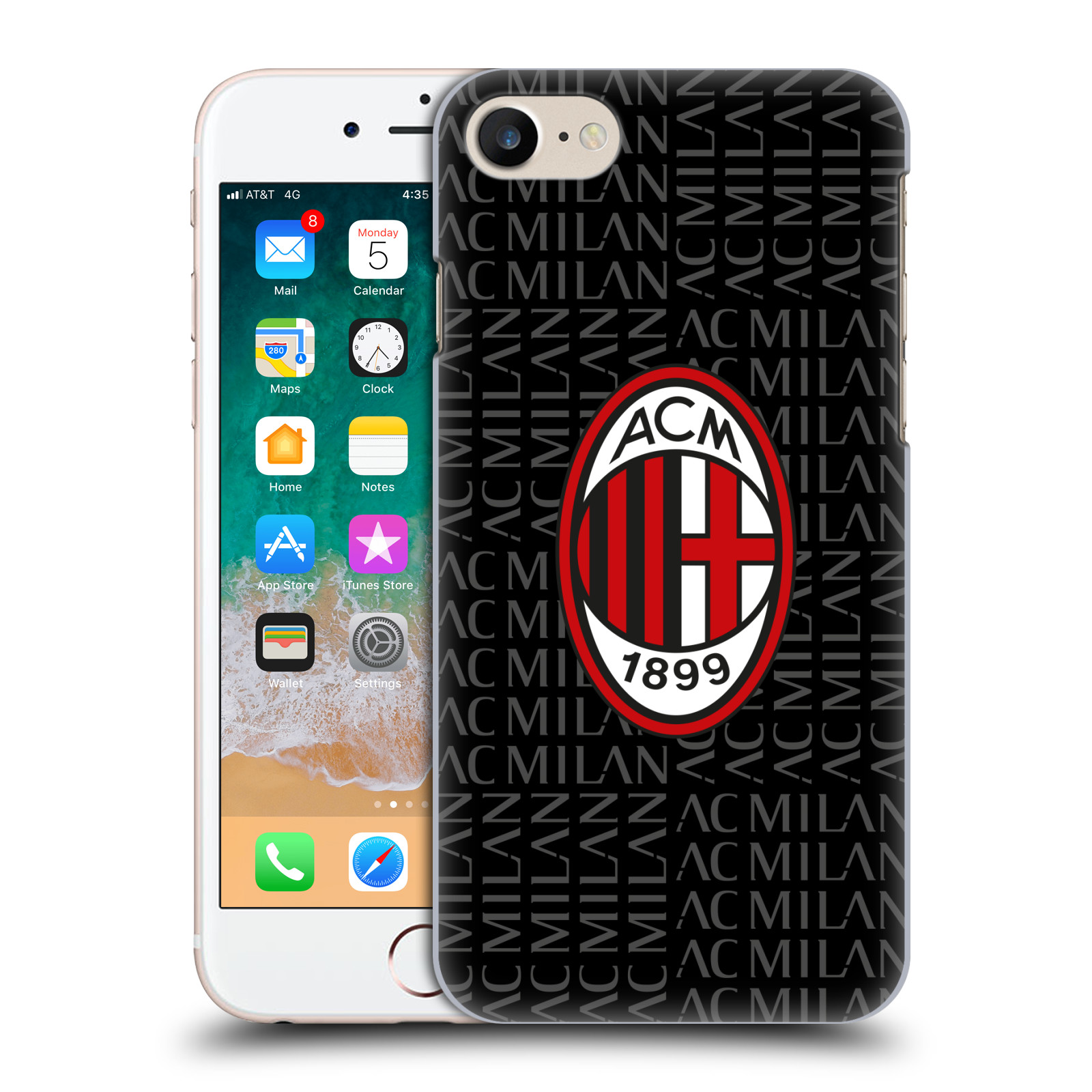 Zadní obal pro mobil Apple Iphone 7/8/SE2020 - HEAD CASE - Fotbal - Ac Milan červená a šedá