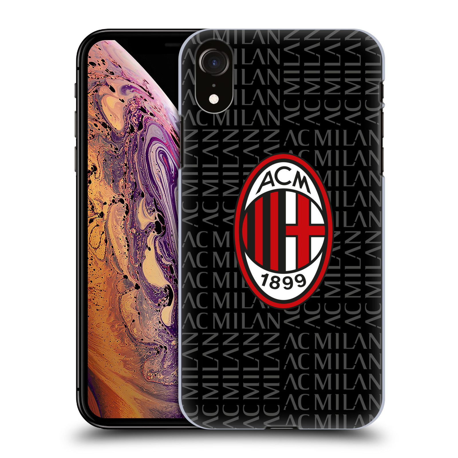 Zadní obal pro mobil Apple Iphone XR - HEAD CASE - Fotbal - Ac Milan červená a šedá
