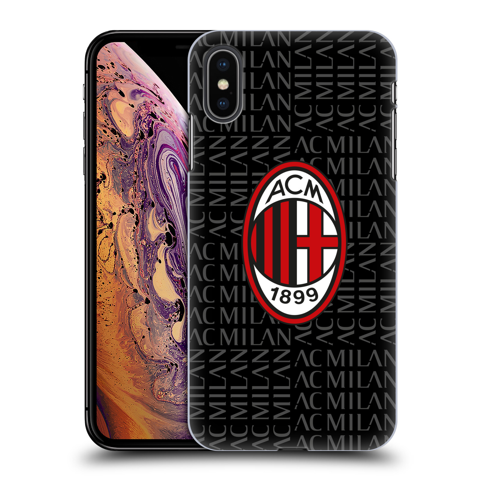 Zadní obal pro mobil Apple Iphone XS MAX - HEAD CASE - Fotbal - Ac Milan červená a šedá