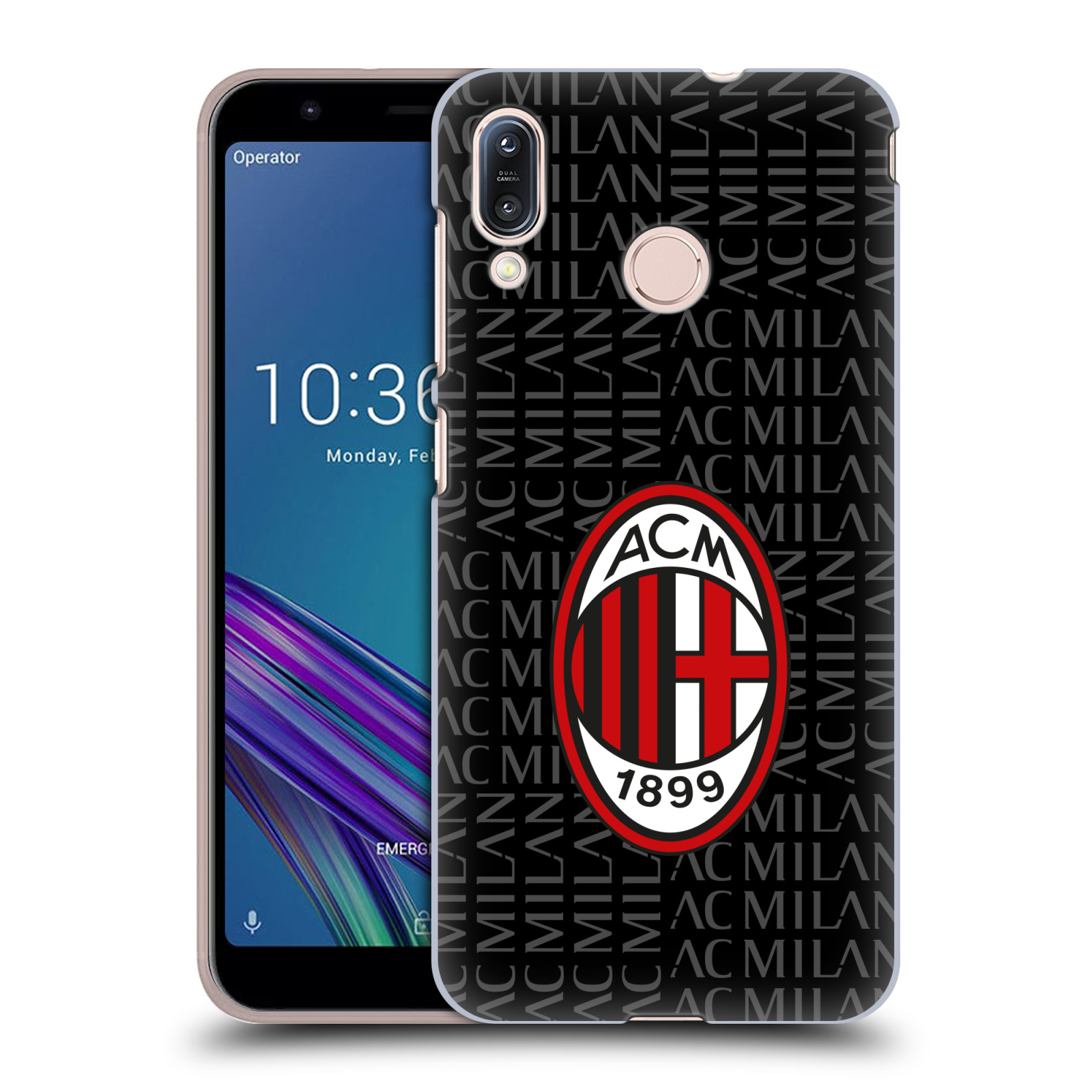 Zadní obal pro mobil Asus Zenfone Max (M1) ZB555KL - HEAD CASE - Fotbal - Ac Milan červená a šedá