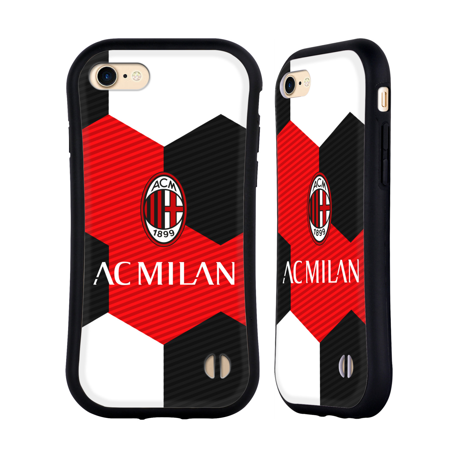 HEAD CASE odolný obal na mobil Apple Iphone 8 oficiální kryt fotbalový tým AC MILÁN plné barvy balón