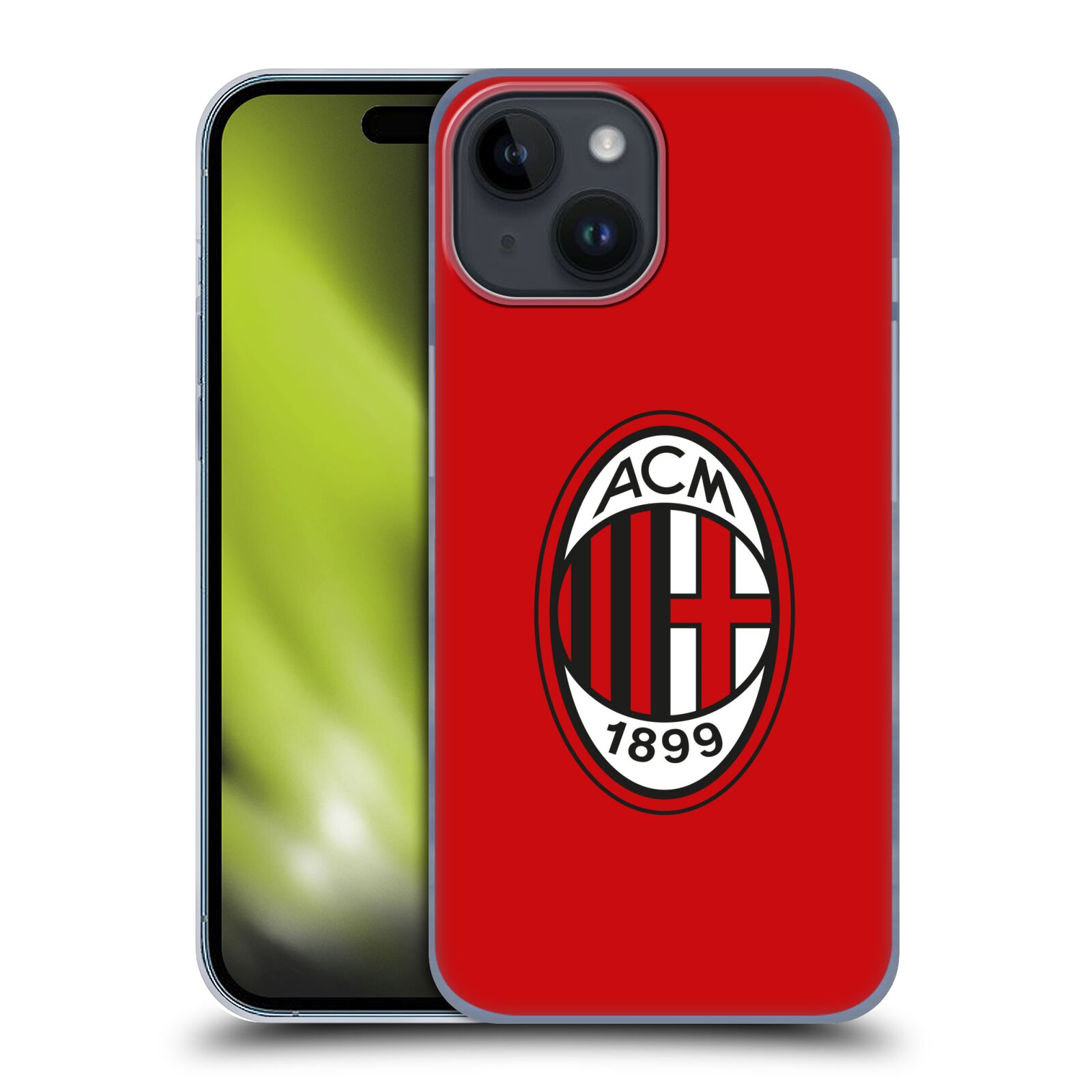 Plastový obal HEAD CASE na mobil Apple Iphone 15  - Fotbalový klub AC Milán červené pruhy