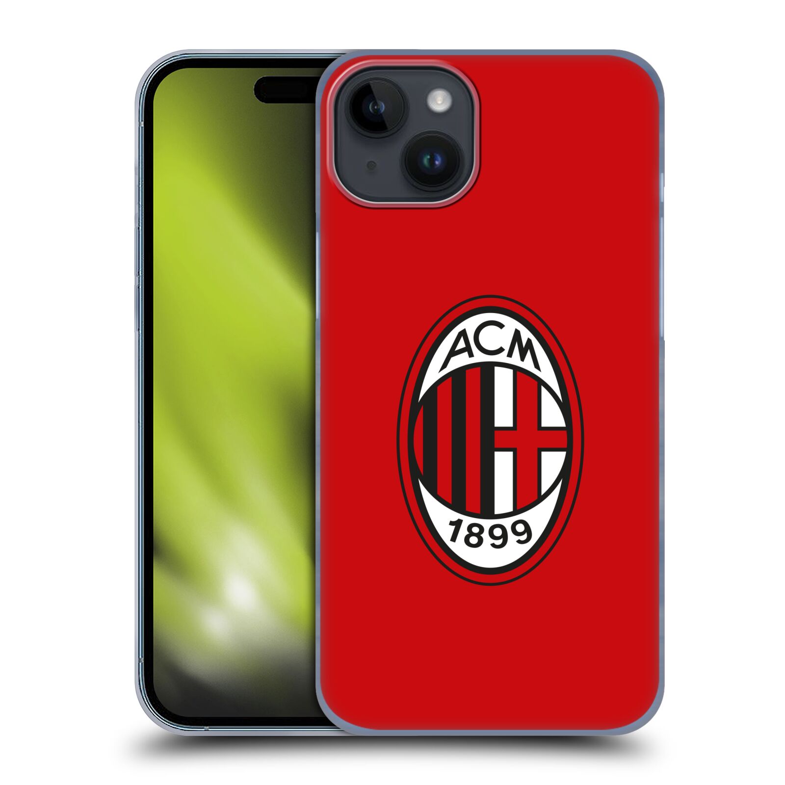 Plastový obal HEAD CASE na mobil Apple Iphone 15 PLUS  - Fotbalový klub AC Milán červené pruhy