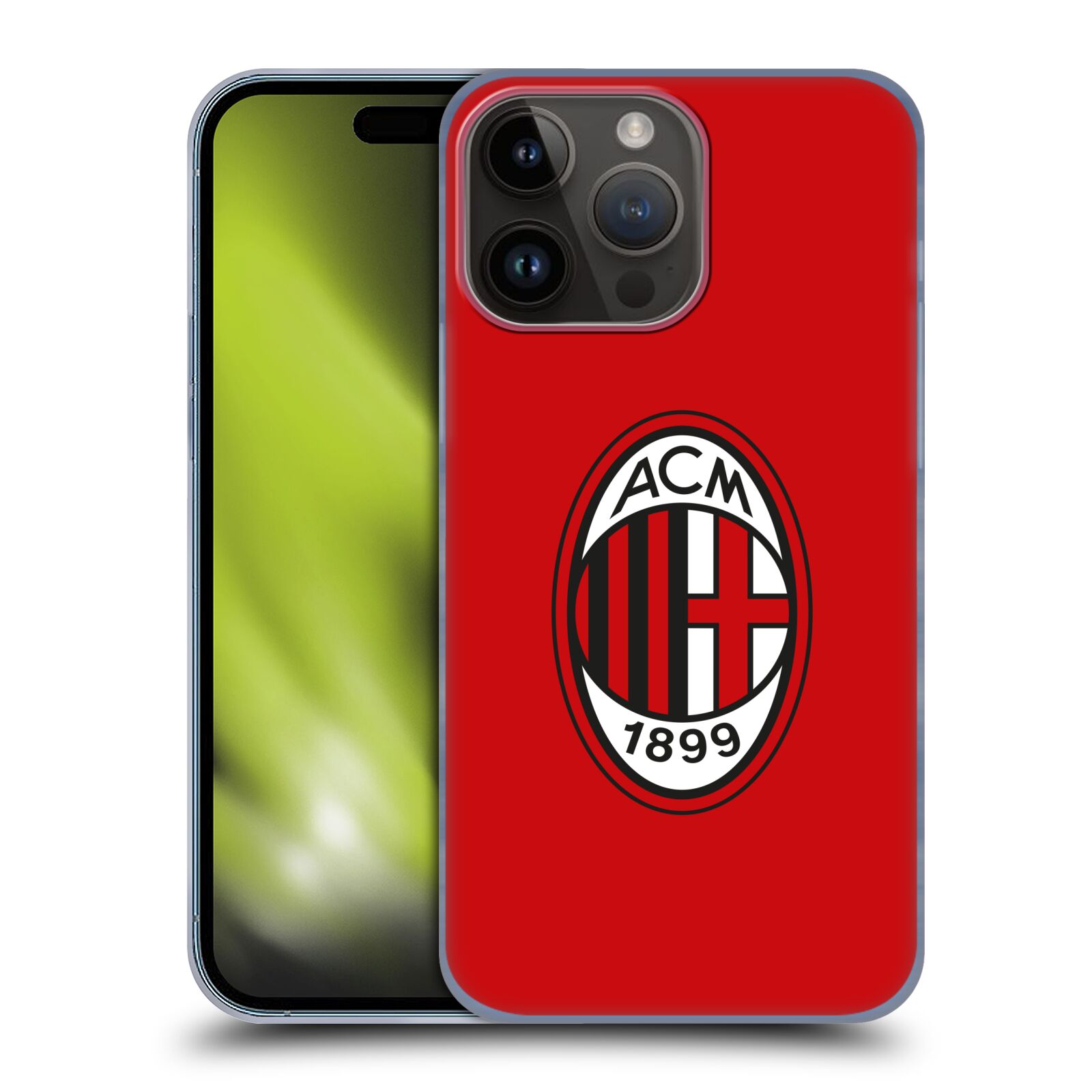 Plastový obal HEAD CASE na mobil Apple Iphone 15 PRO MAX  - Fotbalový klub AC Milán červené pruhy