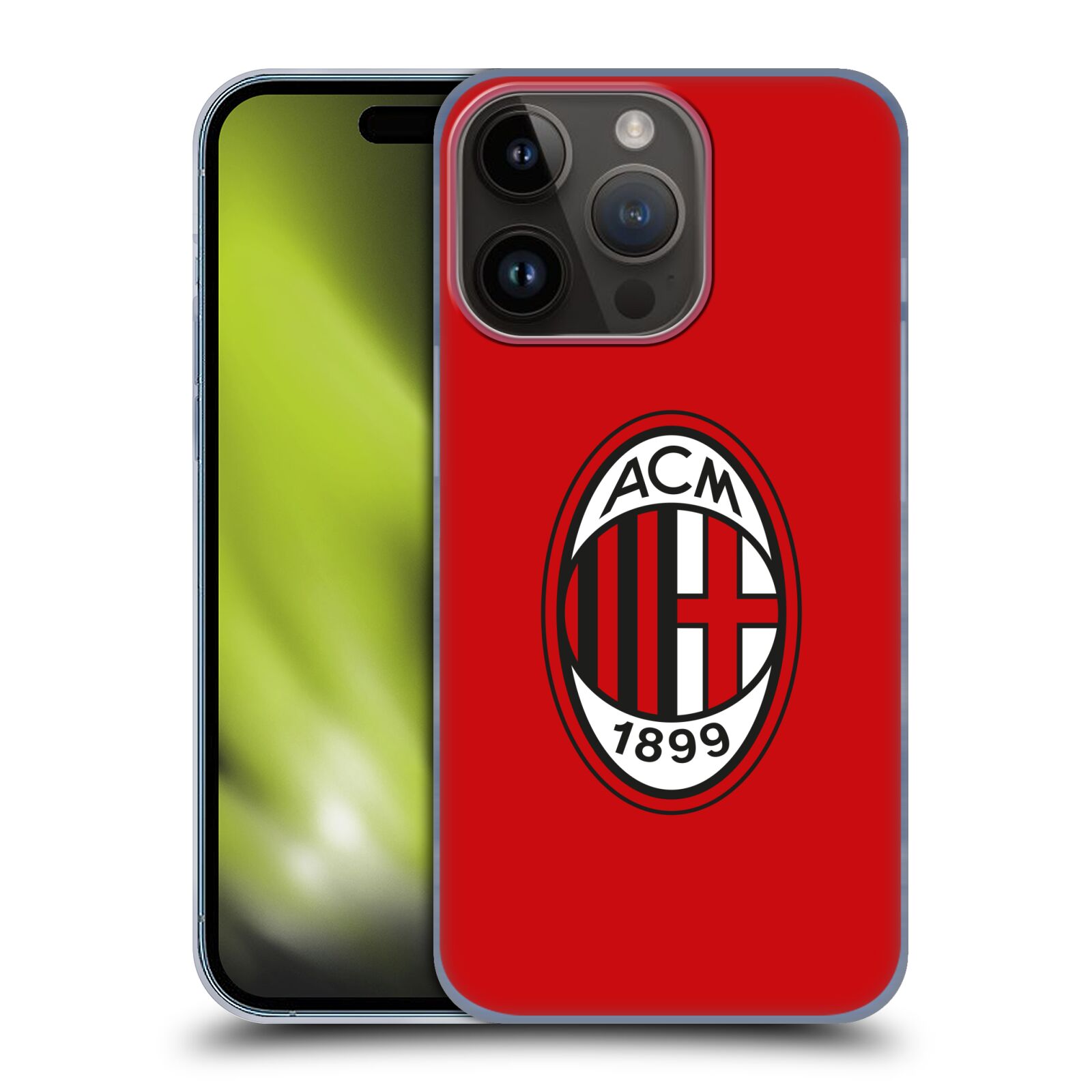 Plastový obal HEAD CASE na mobil Apple Iphone 15 Pro  - Fotbalový klub AC Milán červené pruhy