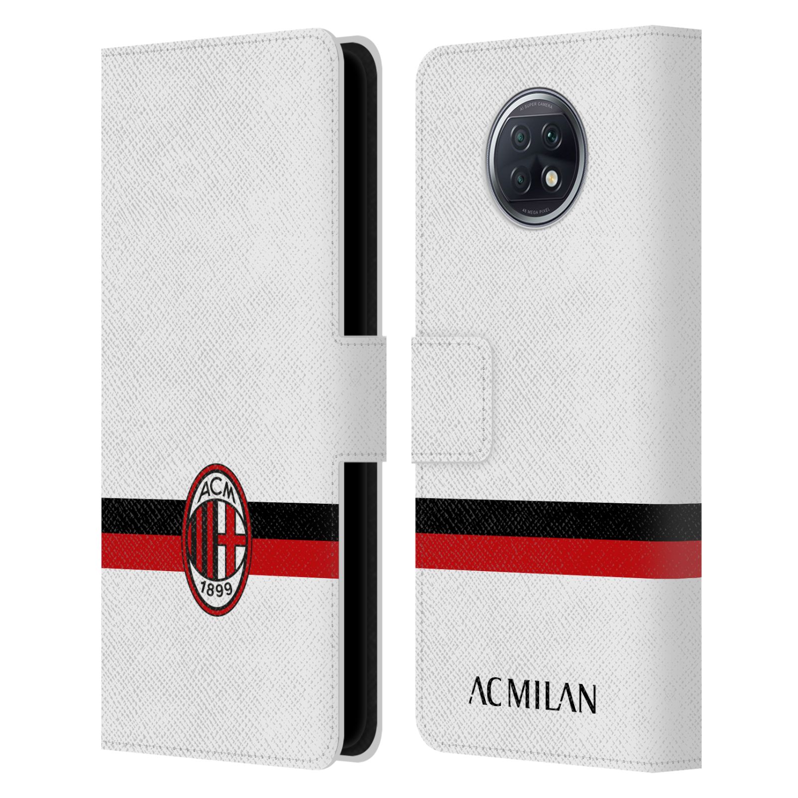 Pouzdro na mobil Xiaomi Redmi Note 9T - HEAD CASE - AC Milán - Bílá a malý znak