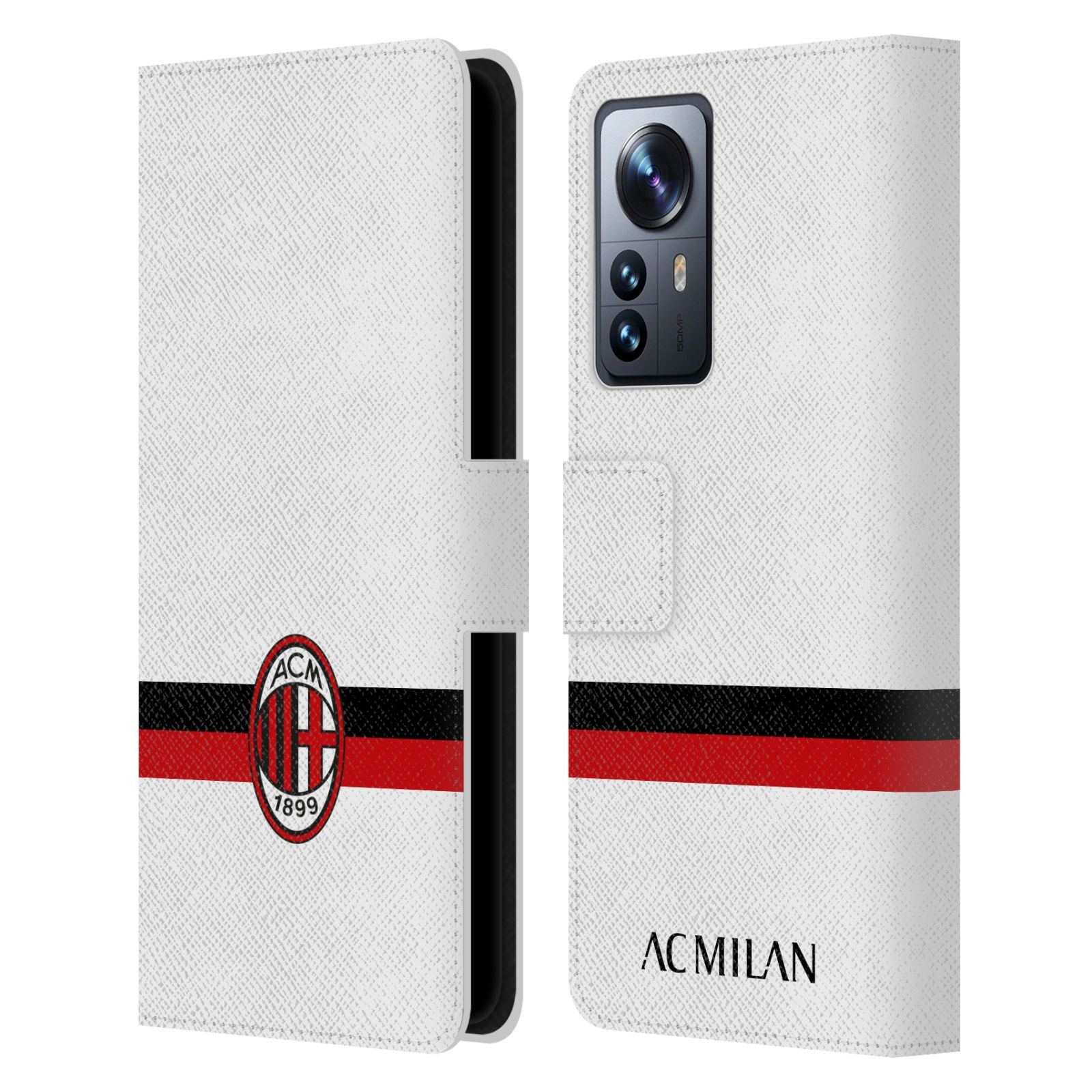 Pouzdro na mobil Xiaomi 12 PRO - HEAD CASE - AC Milán - Bílá a malý znak