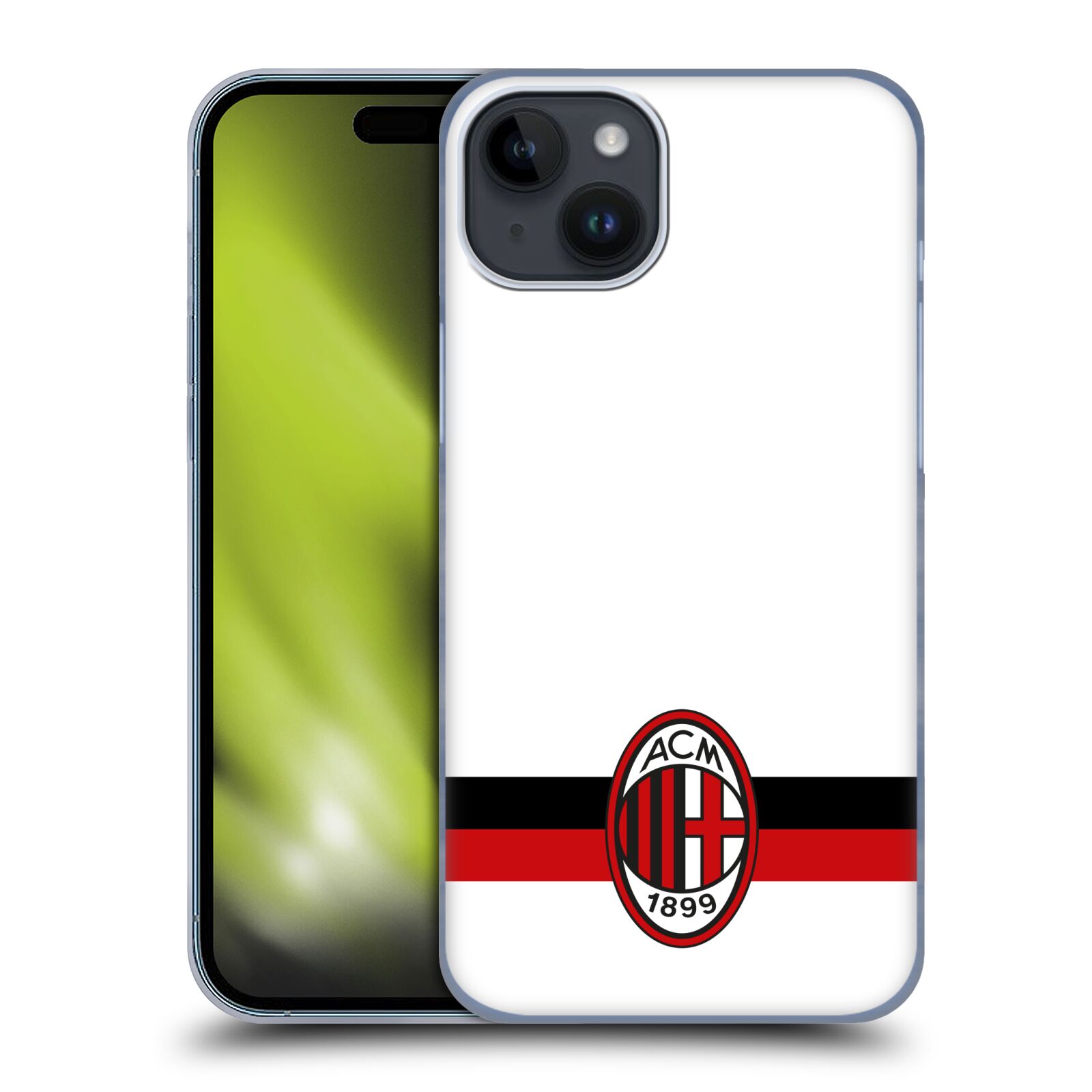 Plastový obal HEAD CASE na mobil Apple Iphone 15 PLUS  - Fotbalový klub AC Milán pruhy