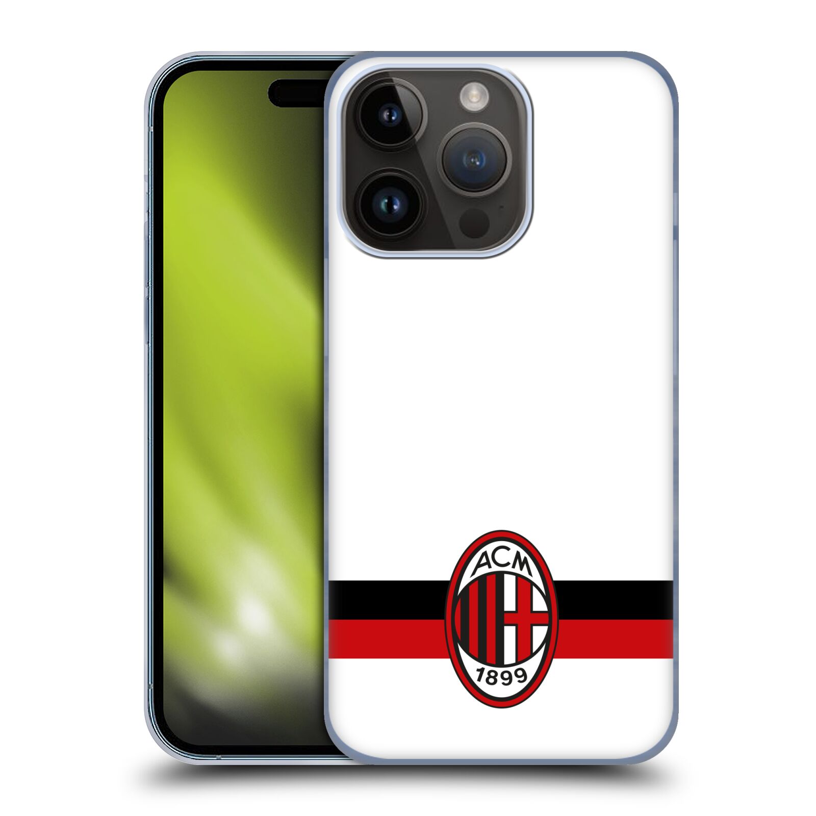 Plastový obal HEAD CASE na mobil Apple Iphone 15 Pro  - Fotbalový klub AC Milán pruhy