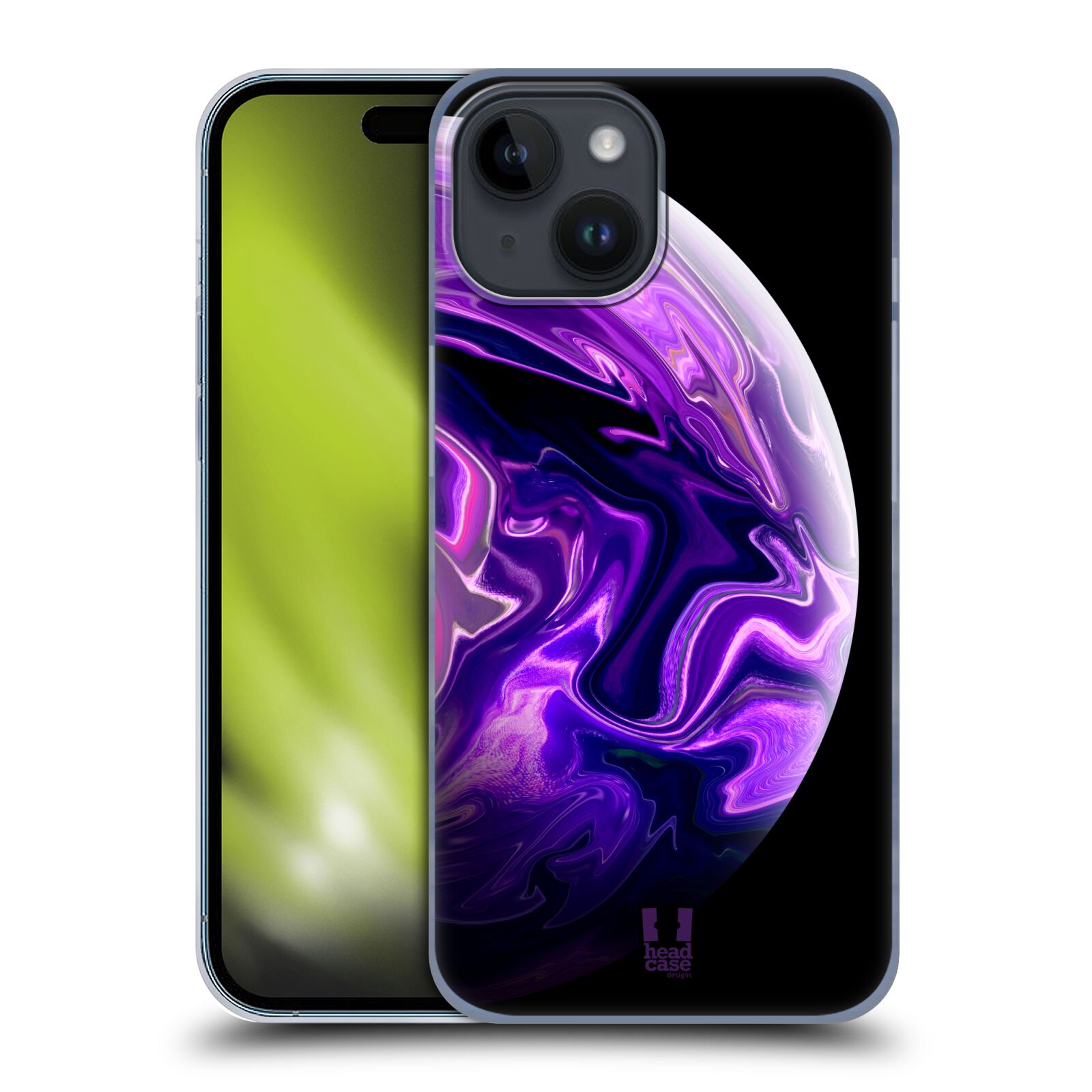 Plastový obal HEAD CASE na mobil Apple Iphone 15  - Planety - fialová