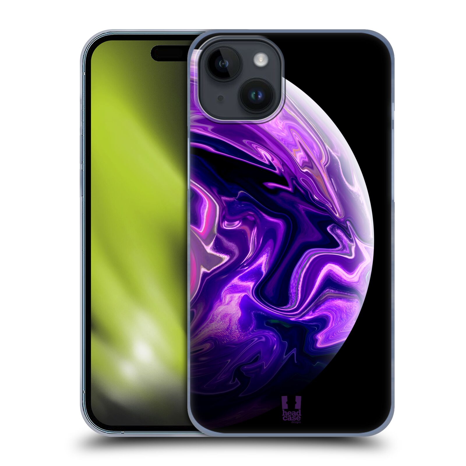 Plastový obal HEAD CASE na mobil Apple Iphone 15 PLUS  - Planety - fialová