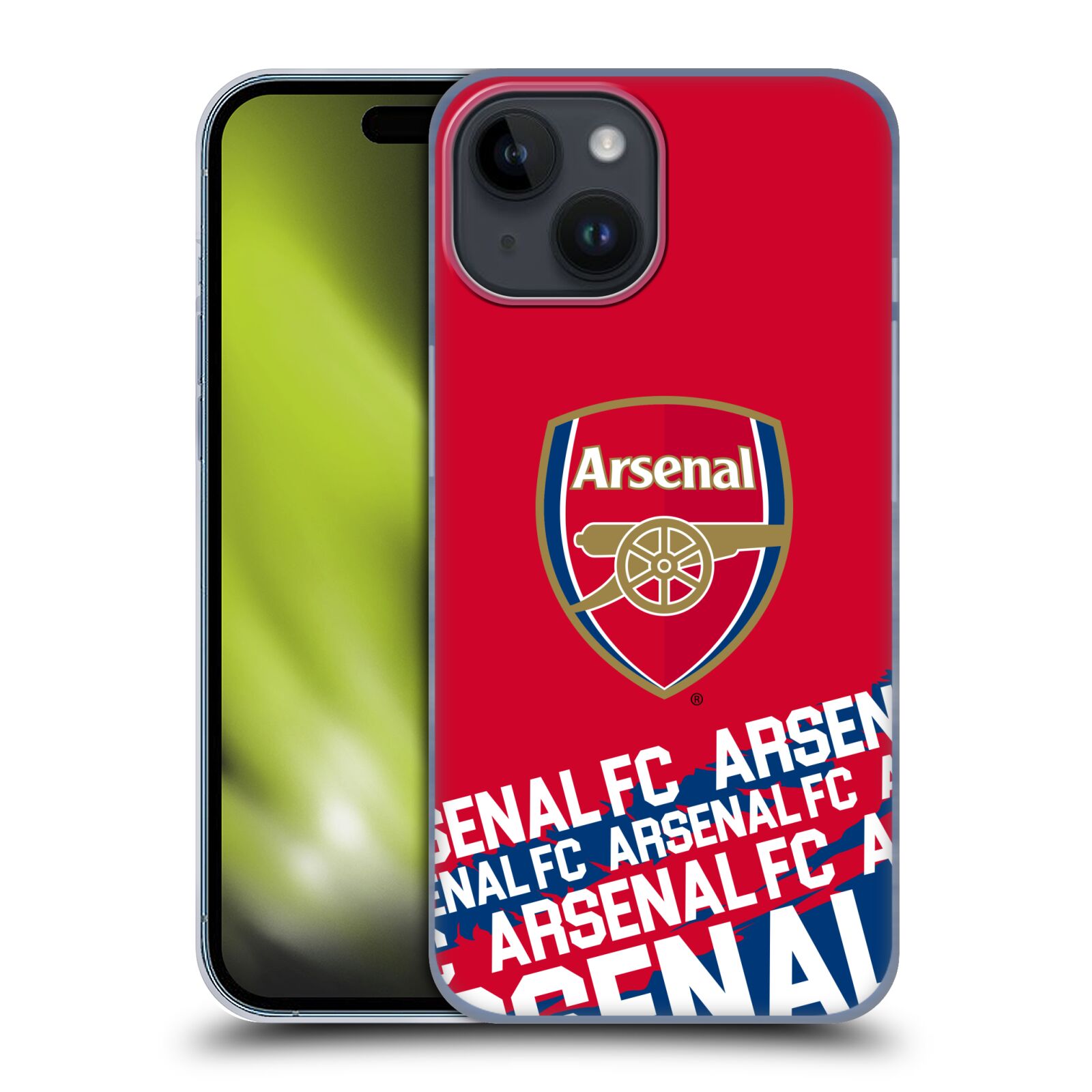 Plastový obal HEAD CASE na mobil Apple Iphone 15  - Fotbalový klub Arsenal Logo pruhy