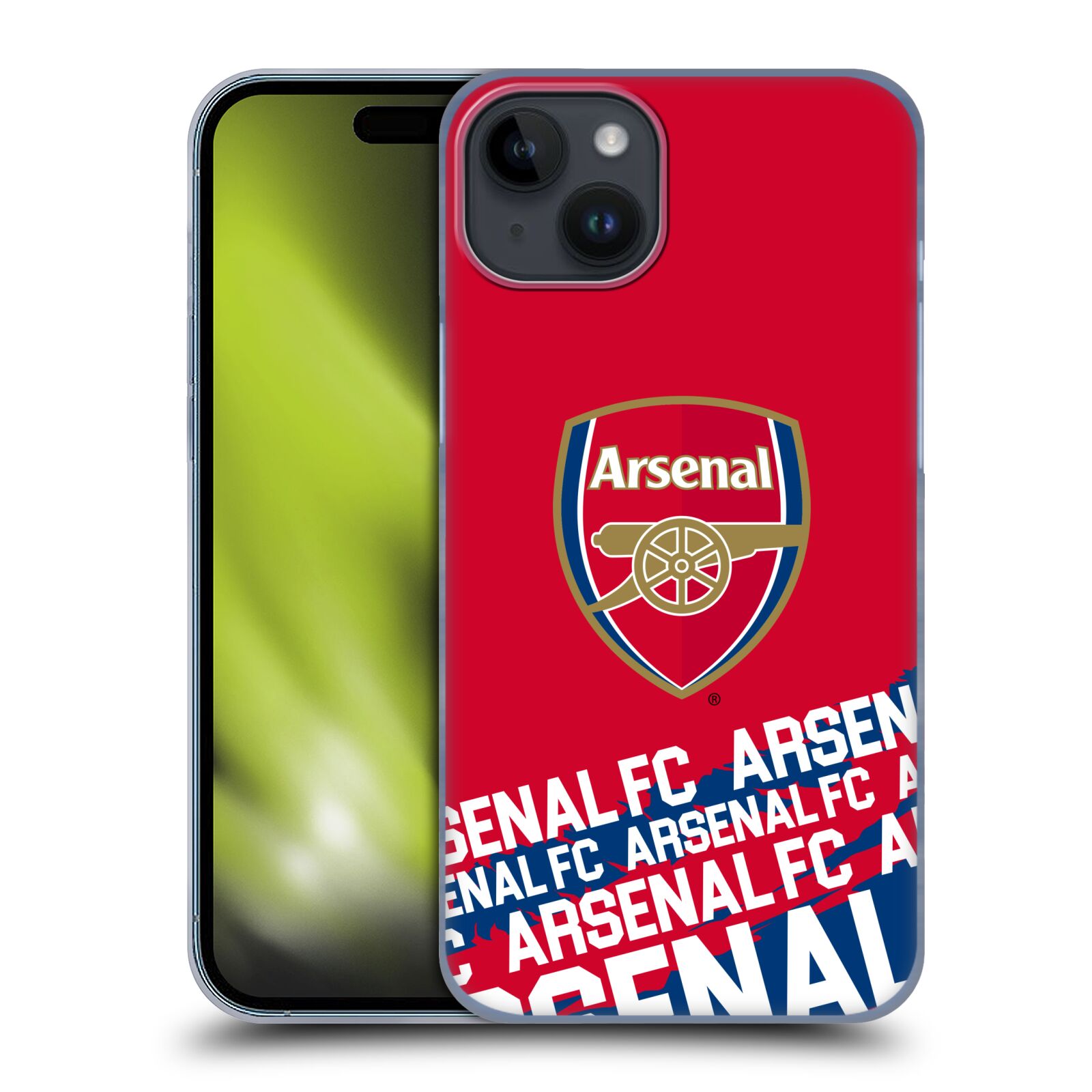 Plastový obal HEAD CASE na mobil Apple Iphone 15 PLUS  - Fotbalový klub Arsenal Logo pruhy
