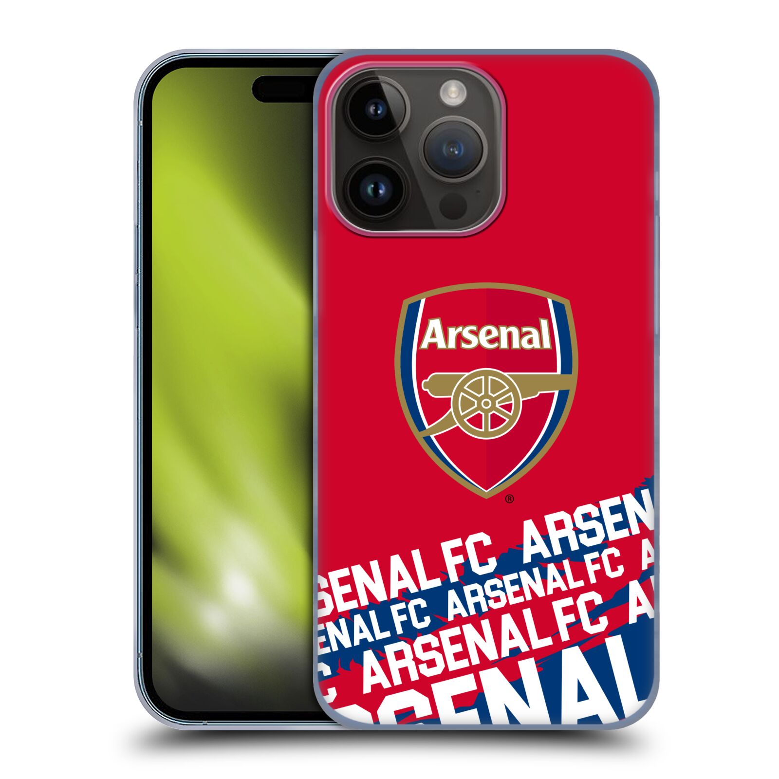 Plastový obal HEAD CASE na mobil Apple Iphone 15 PRO MAX  - Fotbalový klub Arsenal Logo pruhy
