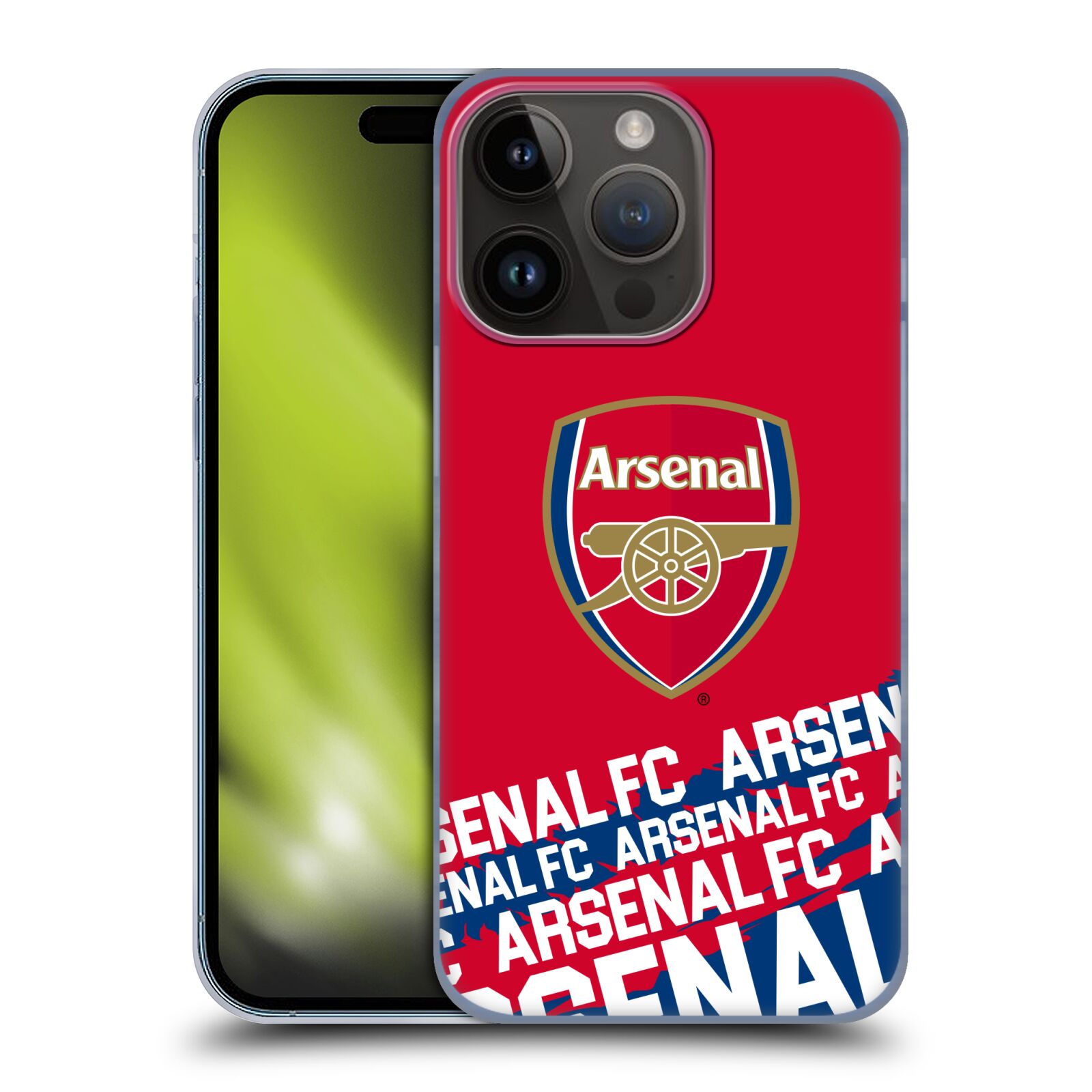 Plastový obal HEAD CASE na mobil Apple Iphone 15 Pro  - Fotbalový klub Arsenal Logo pruhy
