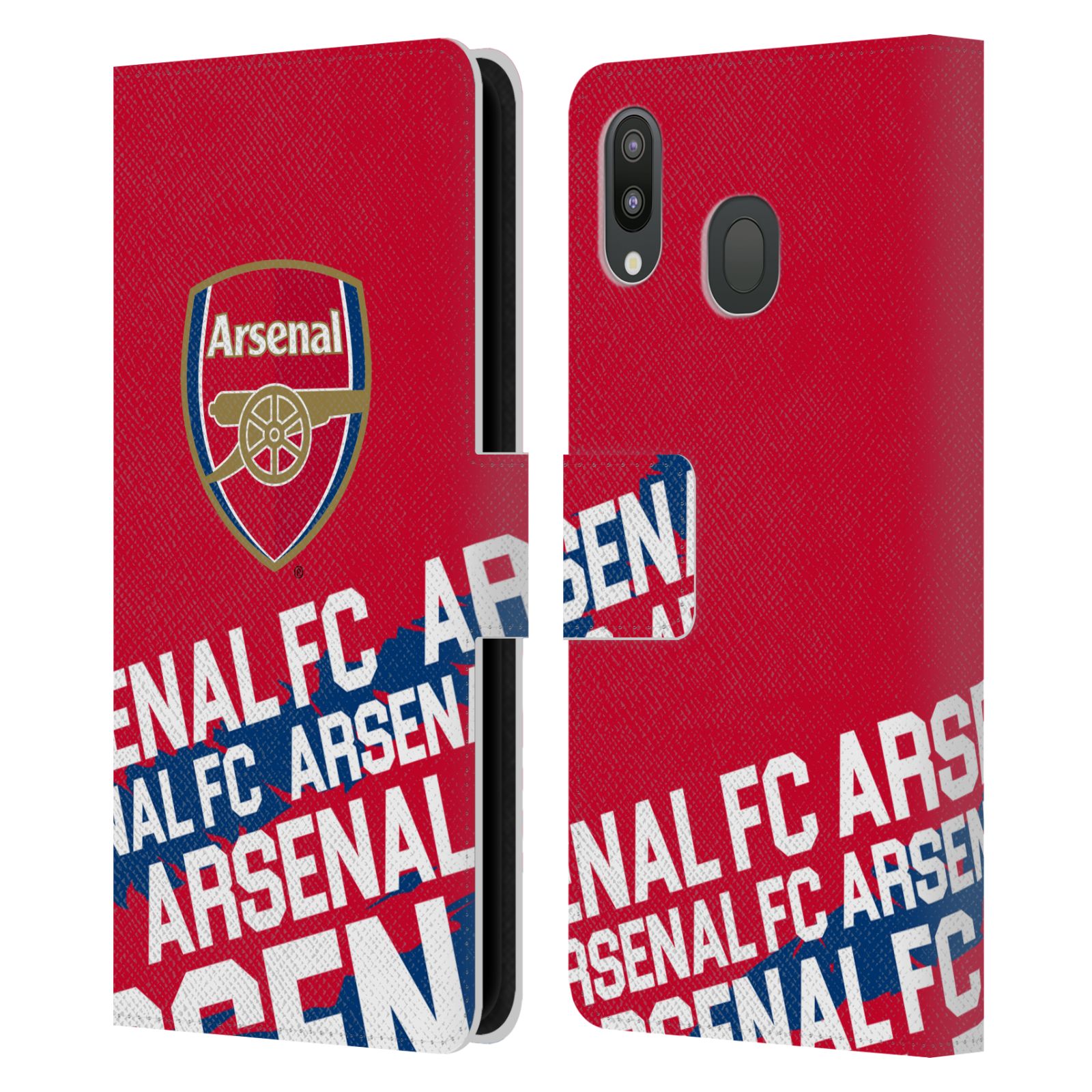 Pouzdro na mobil Samsung Galaxy M20 - Head Case - Arsenal červená nadpisy