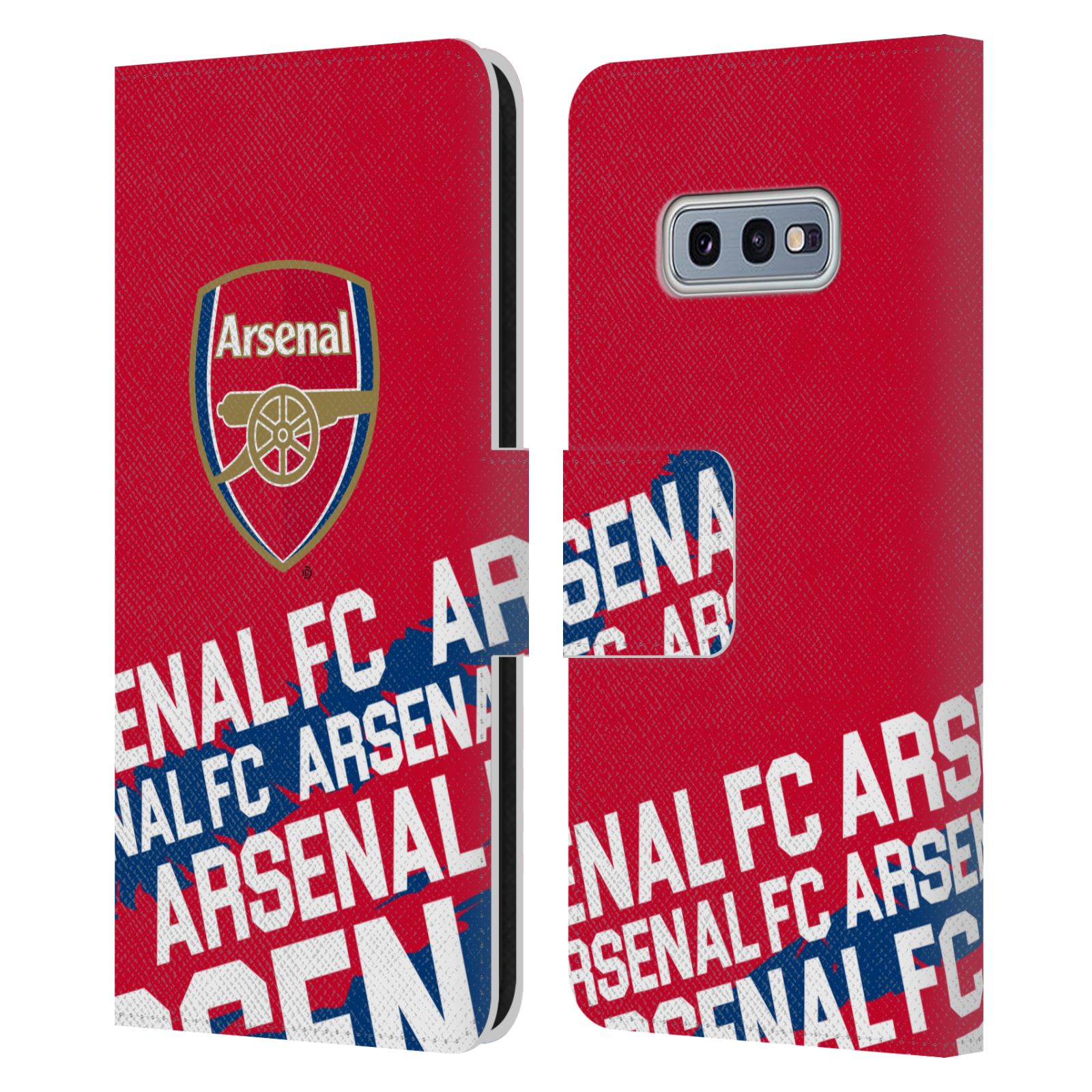 Pouzdro HEAD CASE na mobil Samsung Galaxy S10e  Arsenal červená nadpisy