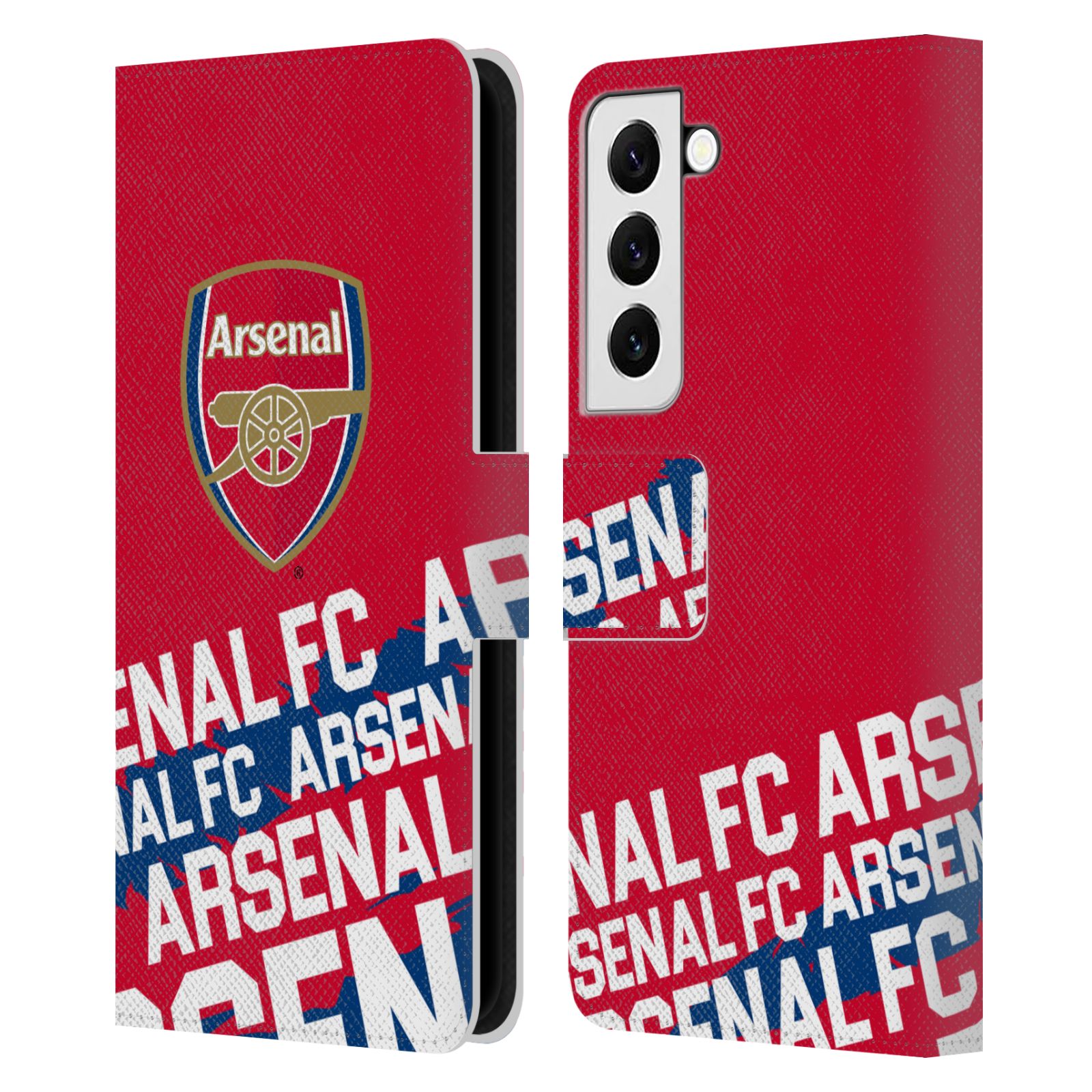 Pouzdro HEAD CASE na mobil Samsung Galaxy S22 / S22 5G  Arsenal červená nadpisy