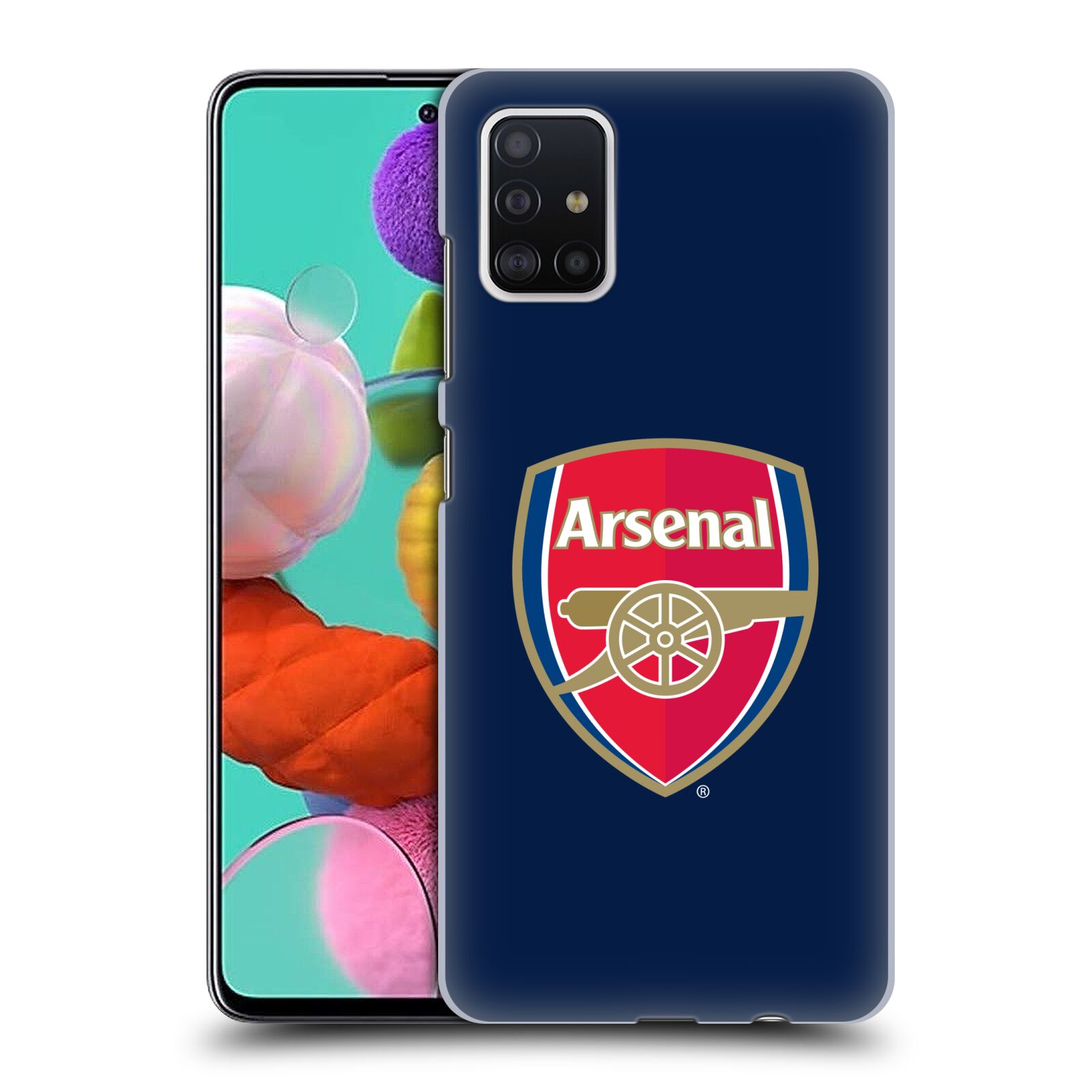Pouzdro na mobil Samsung Galaxy A51 - HEAD CASE - Fotbalový klub Arsenal znak barevný modré pozadí