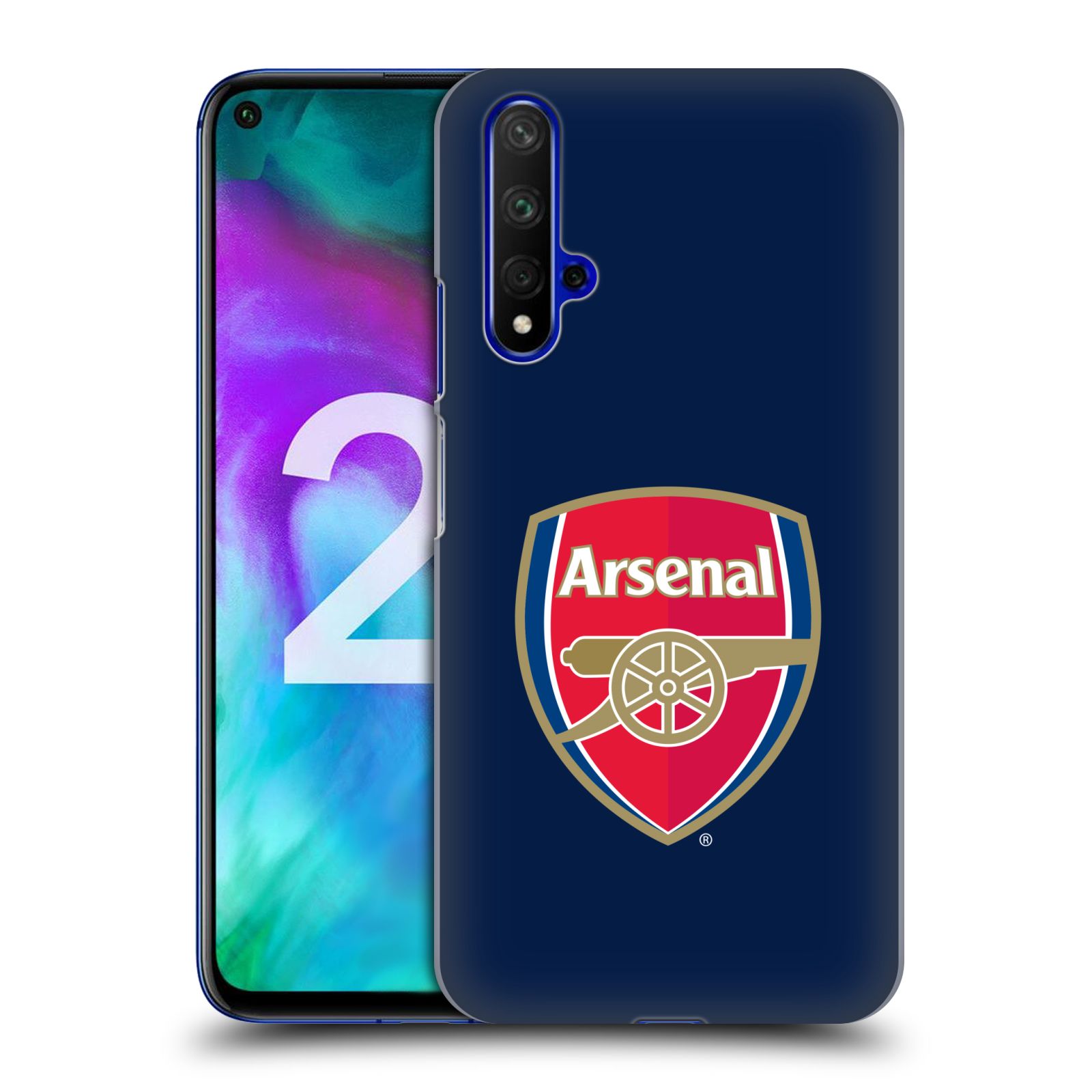 Pouzdro na mobil Honor 20 - HEAD CASE - Fotbalový klub Arsenal znak barevný modré pozadí