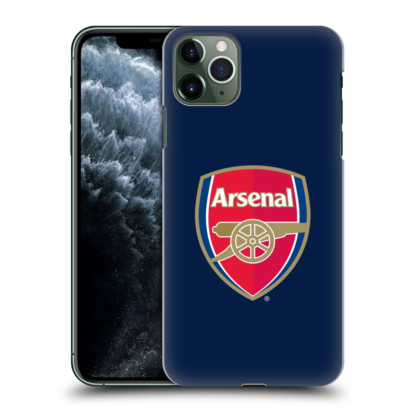 Pouzdro na mobil Apple Iphone 11 PRO MAX - HEAD CASE - Fotbalový klub Arsenal znak barevný modré pozadí