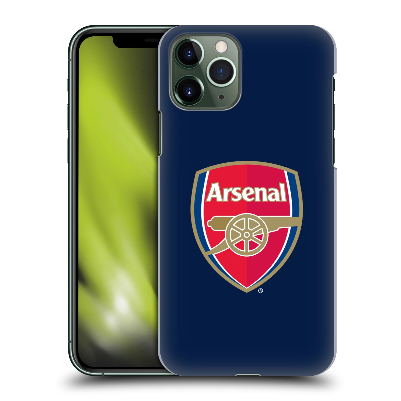 Pouzdro na mobil Apple Iphone 11 PRO - HEAD CASE - Fotbalový klub Arsenal znak barevný modré pozadí