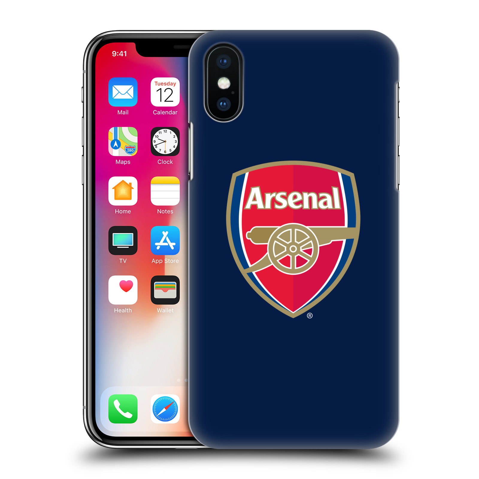 HEAD CASE plastový obal na mobil Apple Iphone X / XS Fotbalový klub Arsenal znak barevný modré pozadí