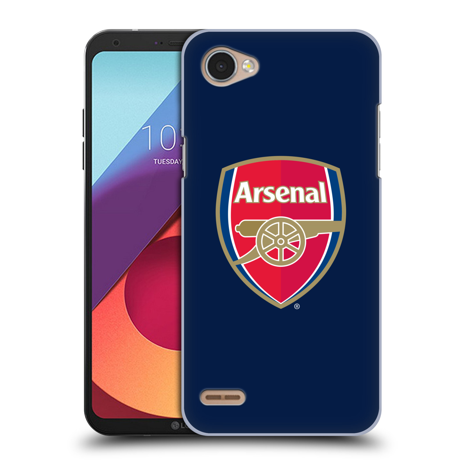HEAD CASE plastový obal na mobil LG Q6 / Q6 PLUS Fotbalový klub Arsenal znak barevný modré pozadí