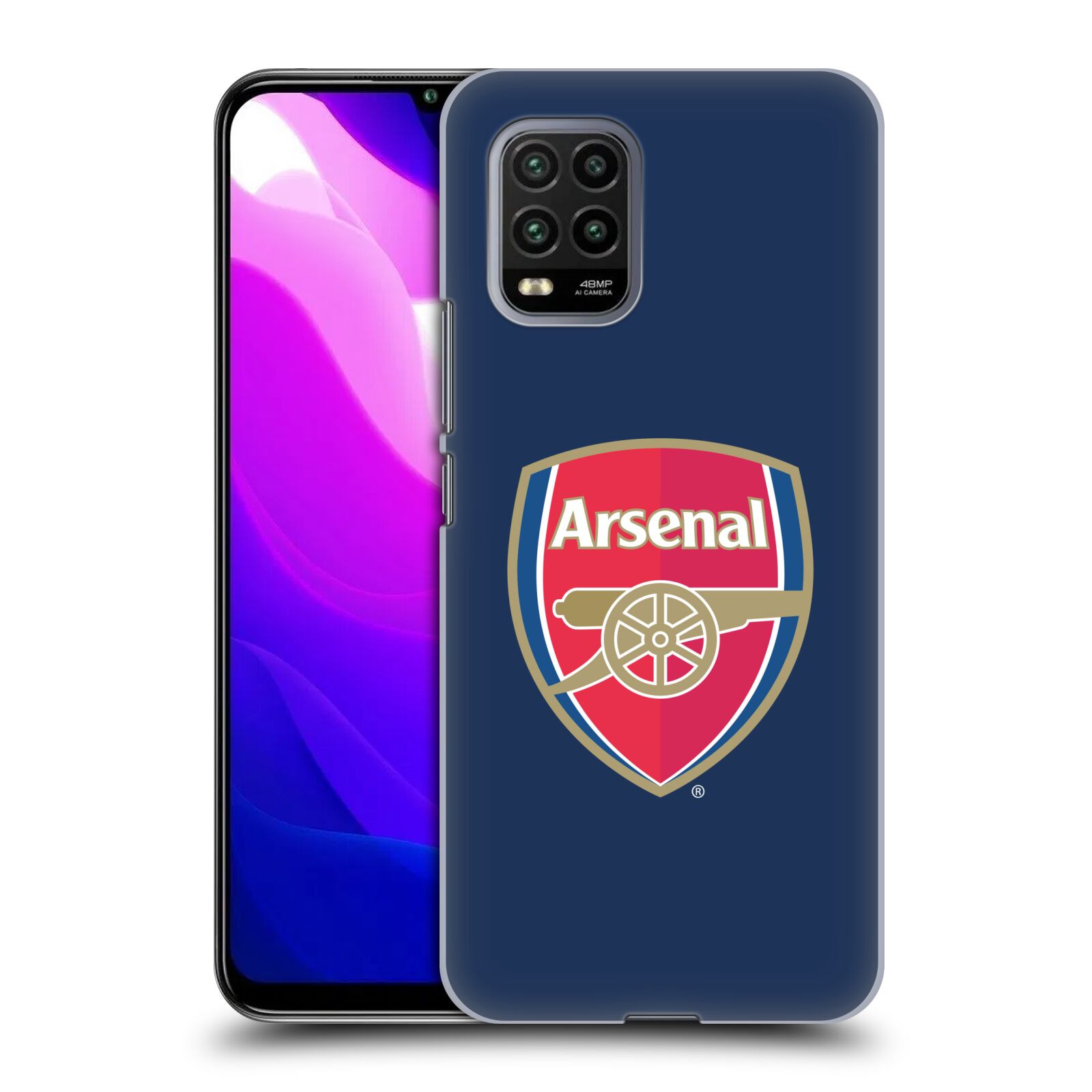 Zadní kryt, obal na mobil Xiaomi Mi 10 LITE Fotbalový klub Arsenal znak barevný modré pozadí