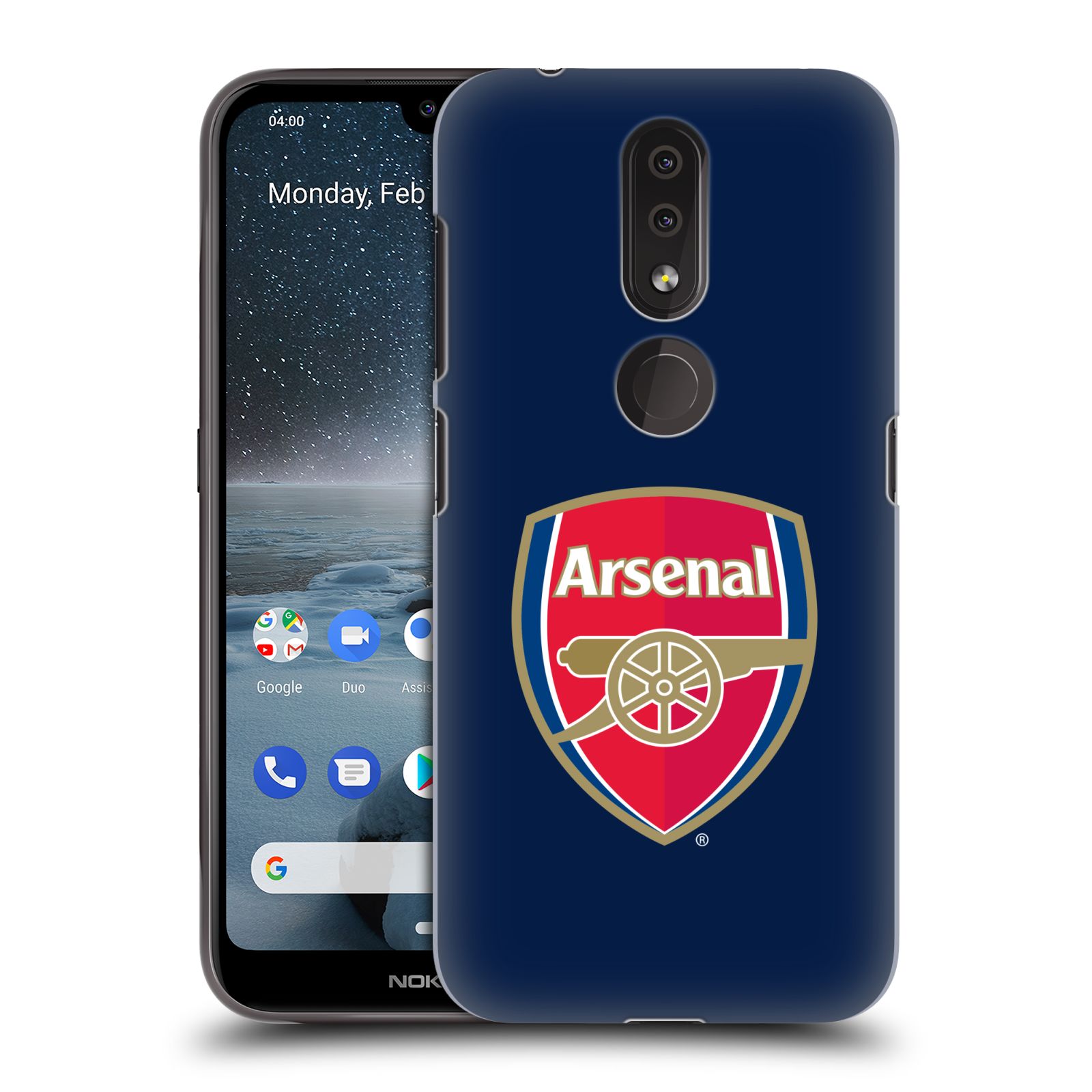 Pouzdro na mobil Nokia 4.2 - HEAD CASE - Fotbalový klub Arsenal znak barevný modré pozadí