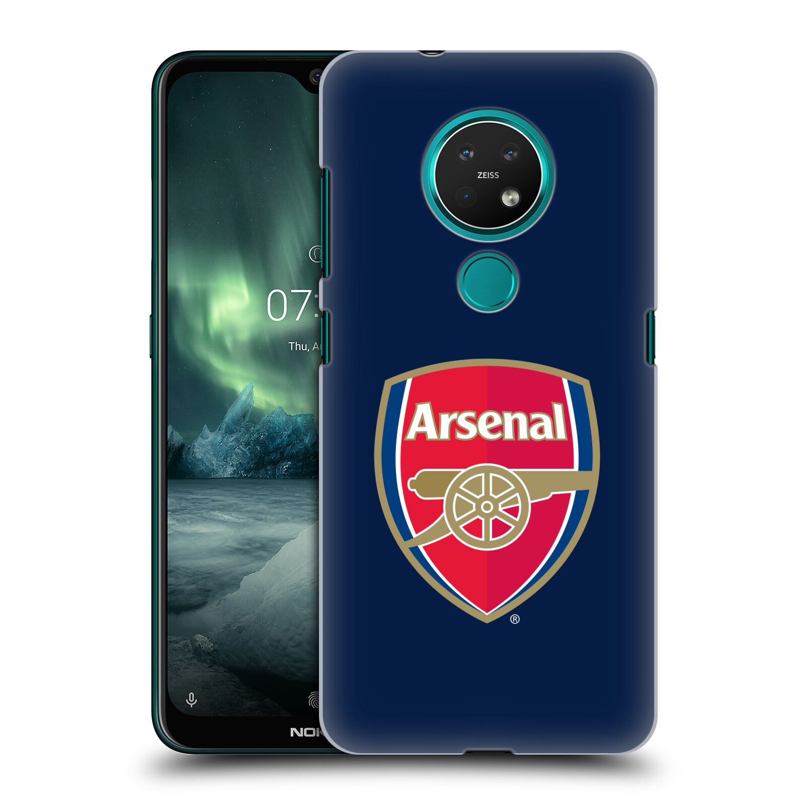 Pouzdro na mobil NOKIA 7.2 - HEAD CASE - Fotbalový klub Arsenal znak barevný modré pozadí