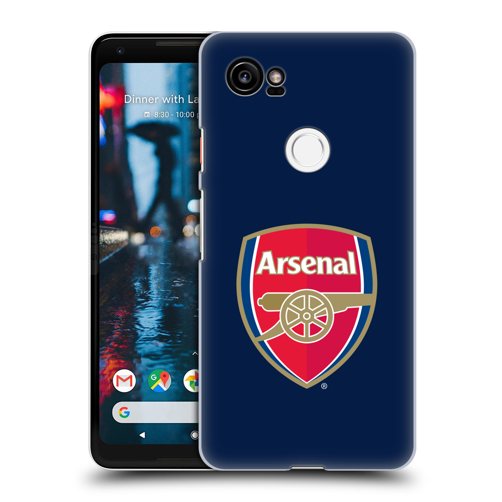 HEAD CASE plastový obal na mobil Google Pixel 2 XL Fotbalový klub Arsenal znak barevný modré pozadí