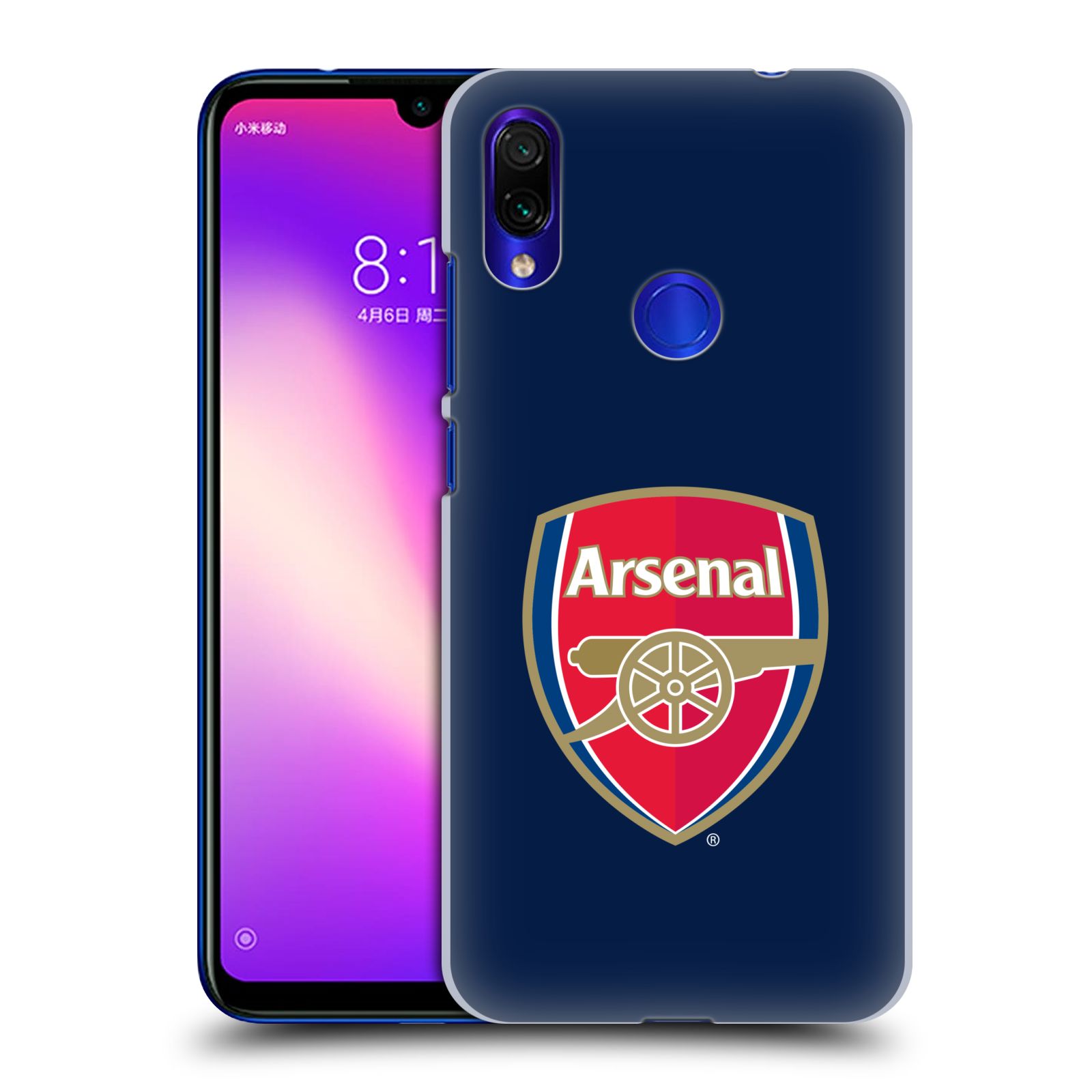Pouzdro na mobil Xiaomi Redmi Note 7 - Head Case - Fotbalový klub Arsenal znak barevný modré pozadí