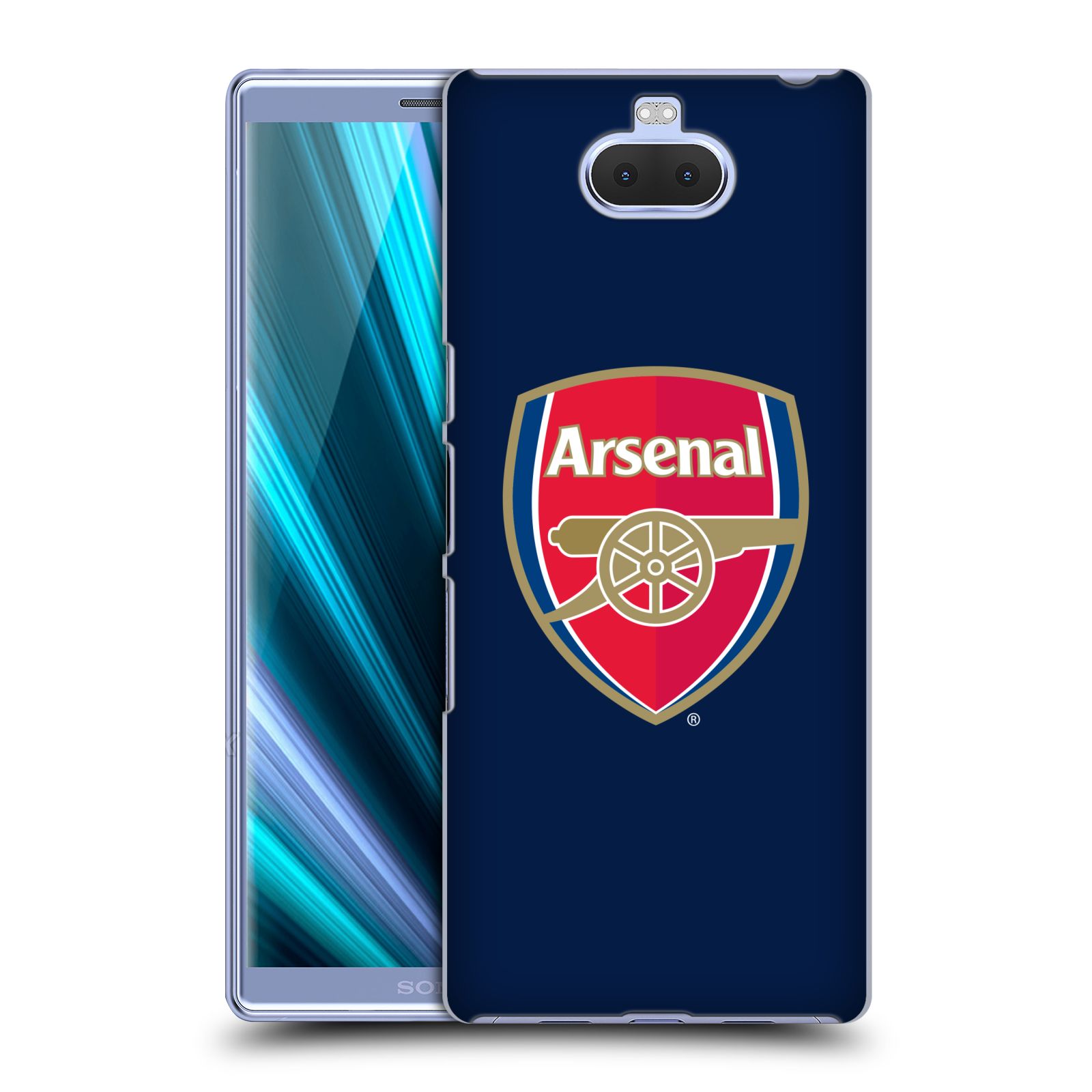 Pouzdro na mobil Sony Xperia 10 Plus - Head Case - Fotbalový klub Arsenal znak barevný modré pozadí