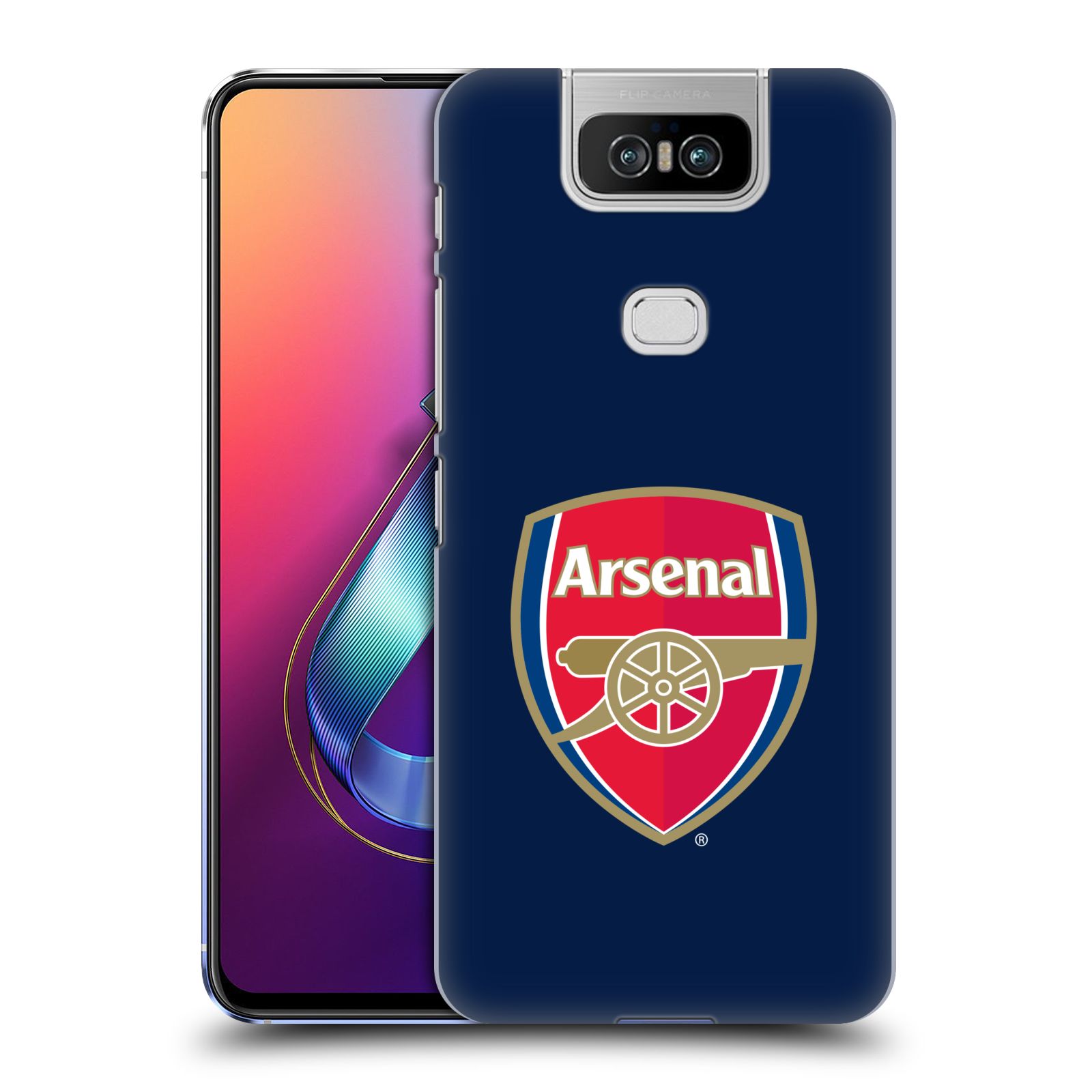 Pouzdro na mobil Asus Zenfone 6 ZS630KL - HEAD CASE - Fotbalový klub Arsenal znak barevný modré pozadí