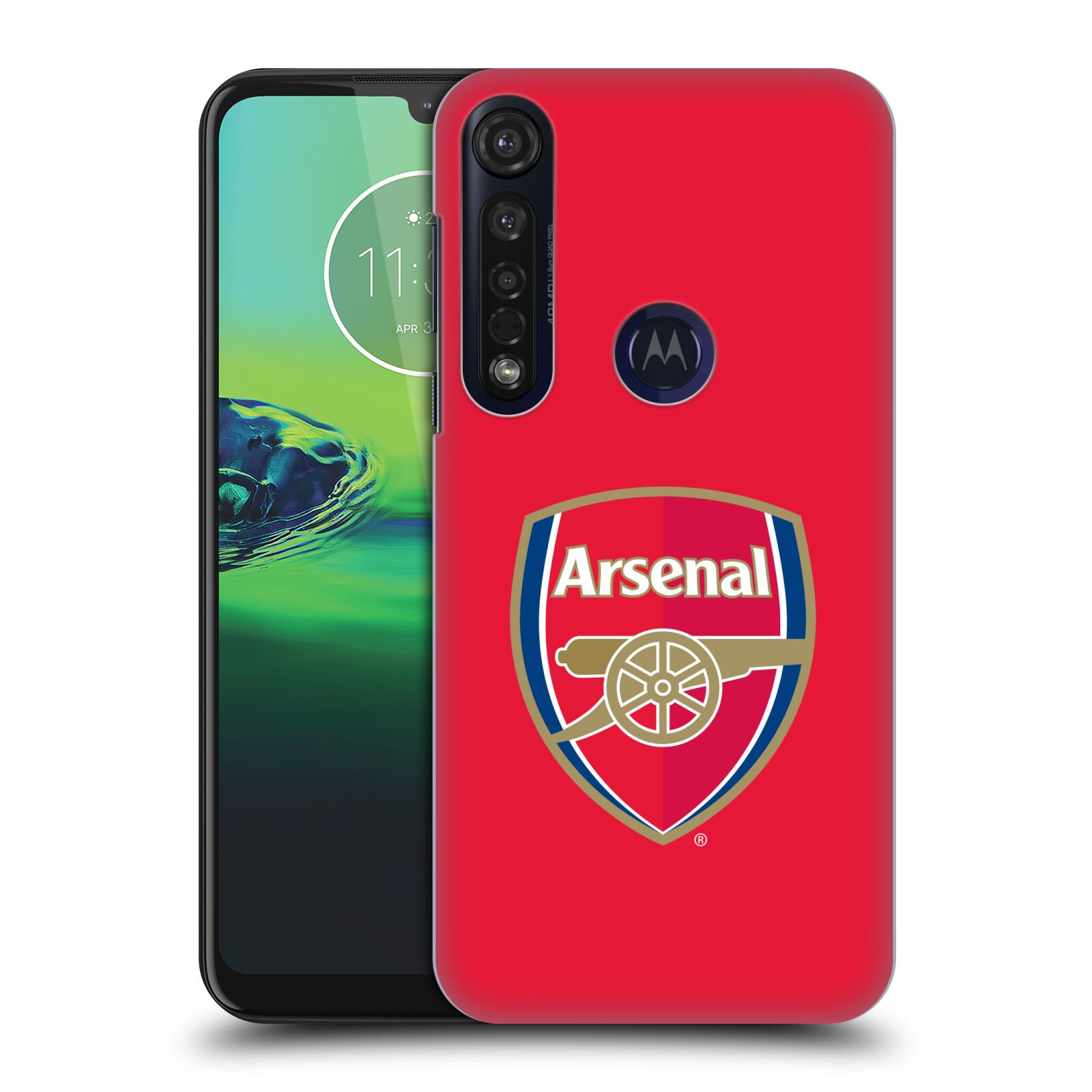 Pouzdro na mobil Motorola Moto G8 PLUS - HEAD CASE - Fotbalový klub Arsenal znak barevný červené pozadí