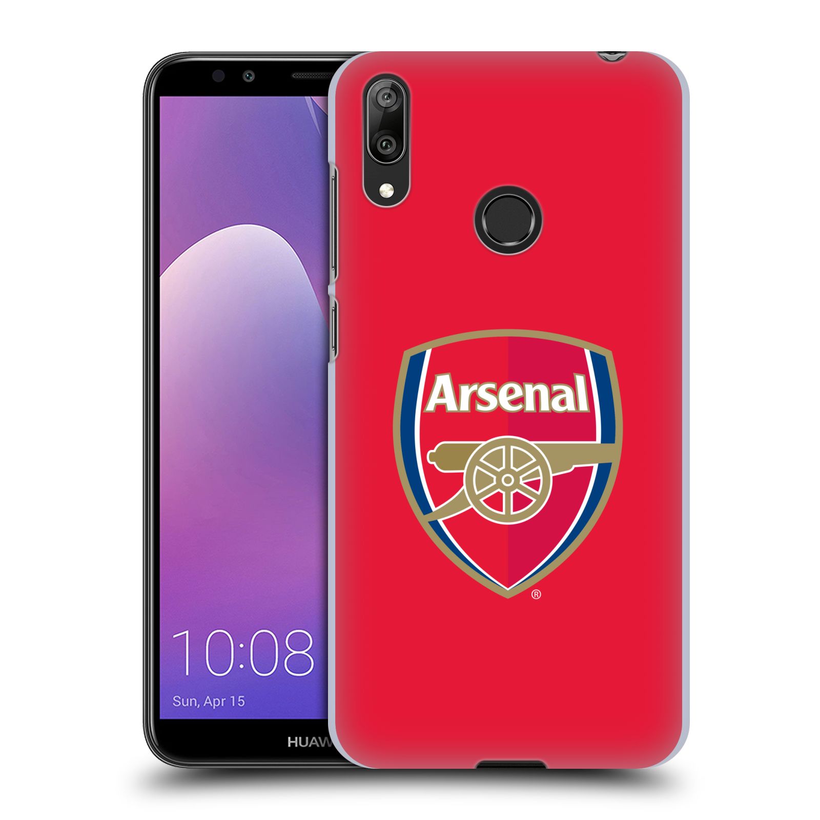 Pouzdro na mobil Huawei Y7 2019 - Head Case - Fotbalový klub Arsenal znak barevný červené pozadí