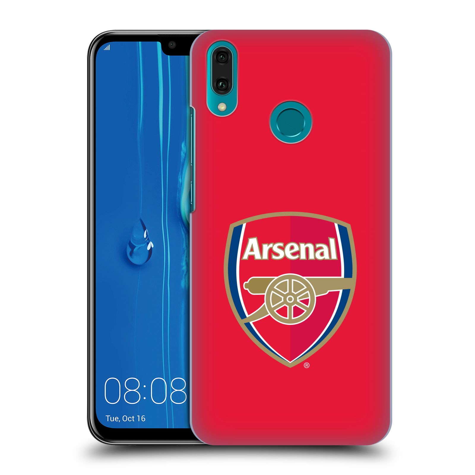Pouzdro na mobil Huawei Y9 2019 - HEAD CASE - Fotbalový klub Arsenal znak barevný červené pozadí