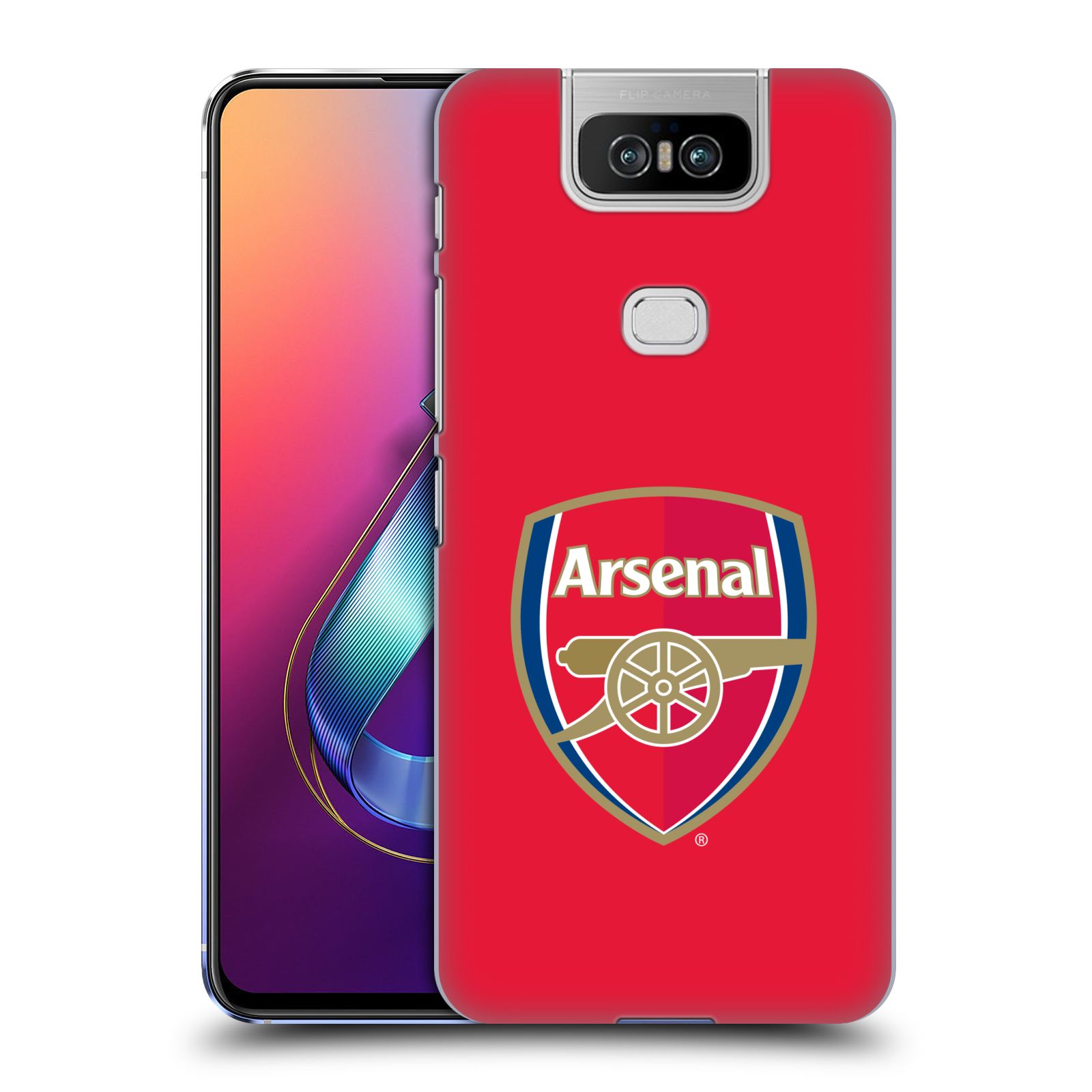 Pouzdro na mobil Asus Zenfone 6 ZS630KL - HEAD CASE - Fotbalový klub Arsenal znak barevný červené pozadí