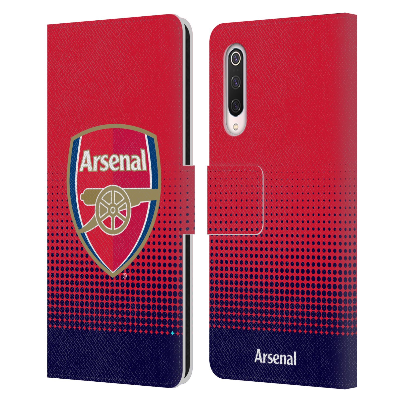 Pouzdro HEAD CASE pro mobil Xiaomi Mi 9 PRO  - Fotbal Anglická liga Arsenal červená modrá přechod