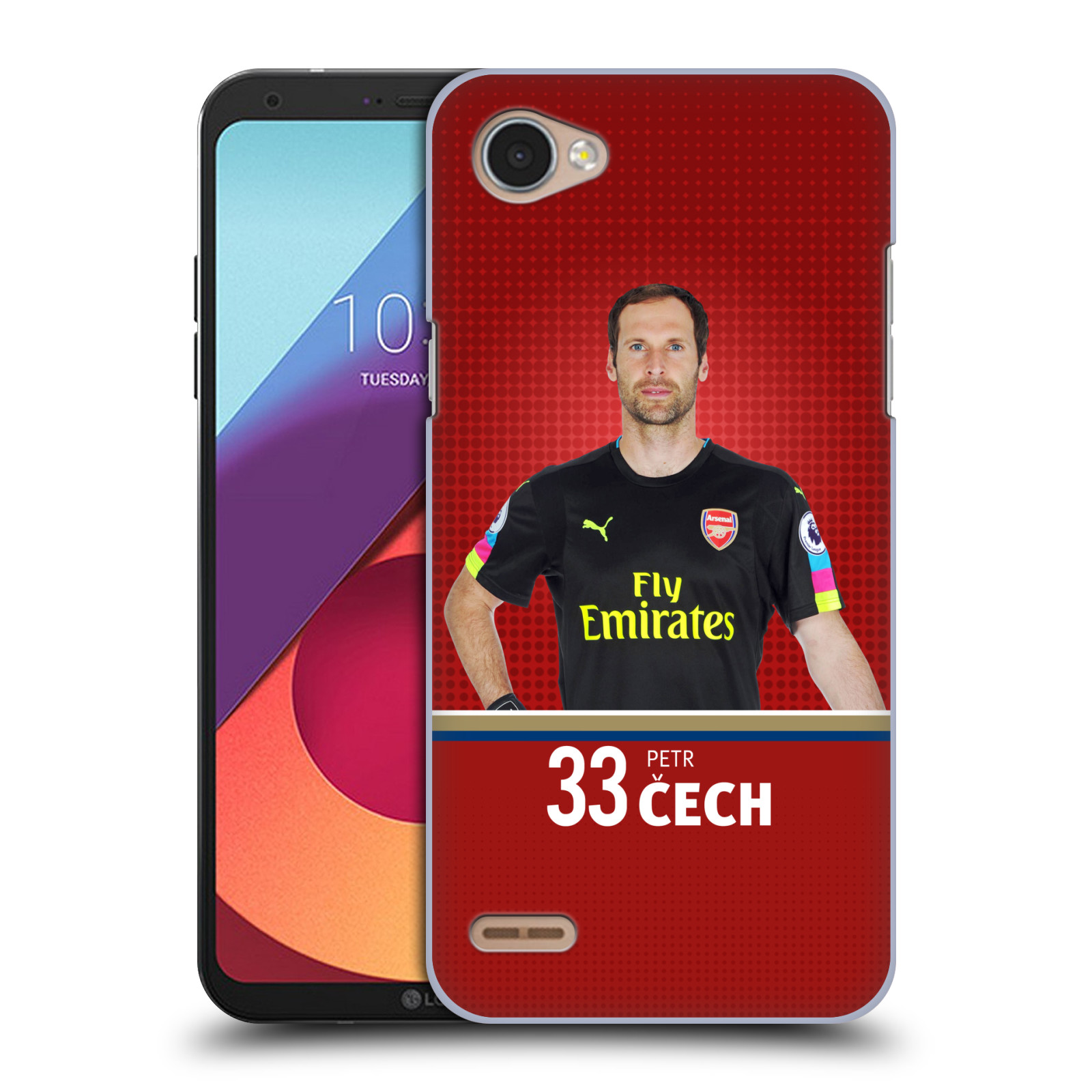 HEAD CASE plastový obal na mobil LG Q6 / Q6 PLUS Fotbalový klub Arsenal brankář Petr Čech