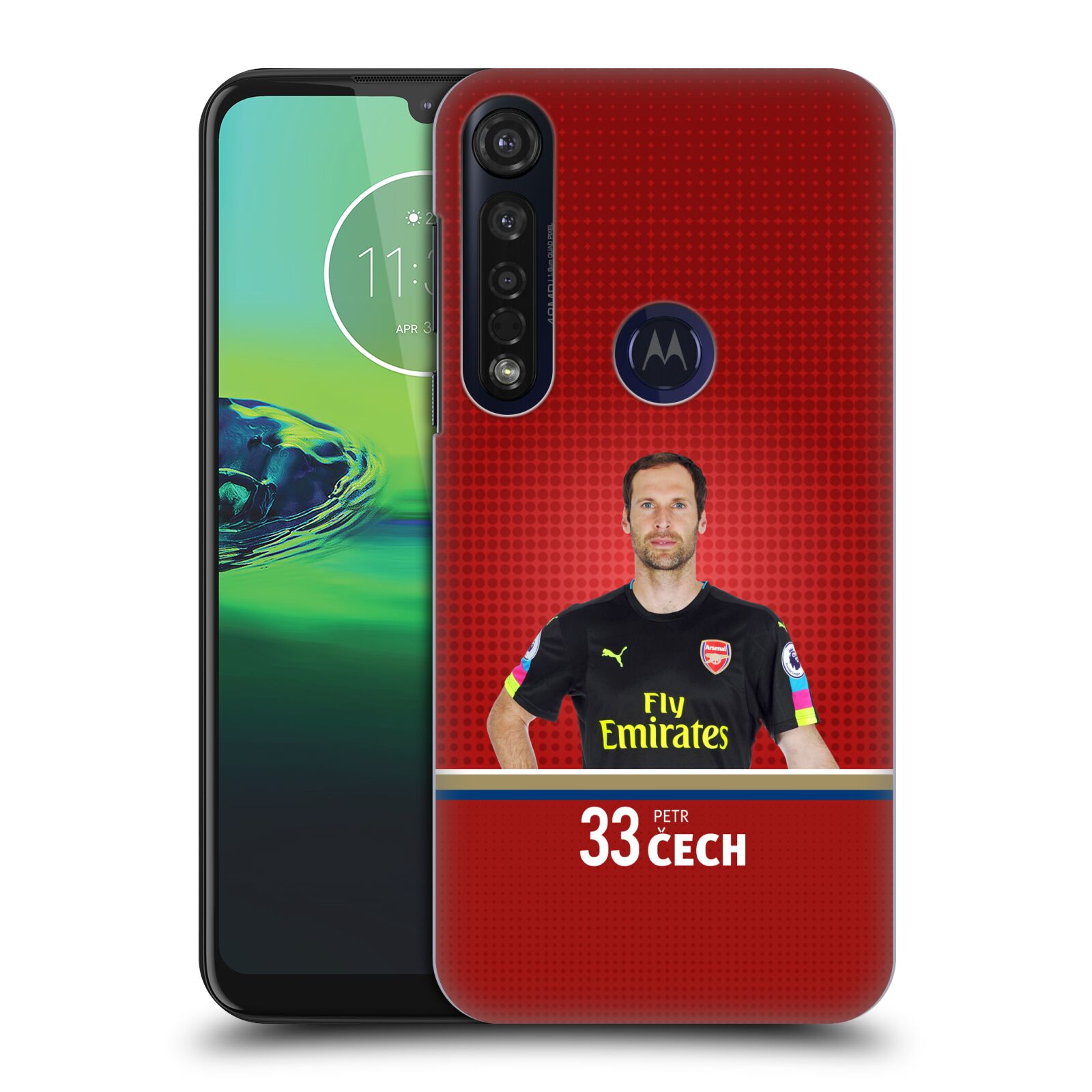 Pouzdro na mobil Motorola Moto G8 PLUS - HEAD CASE - Fotbalový klub Arsenal brankář Petr Čech