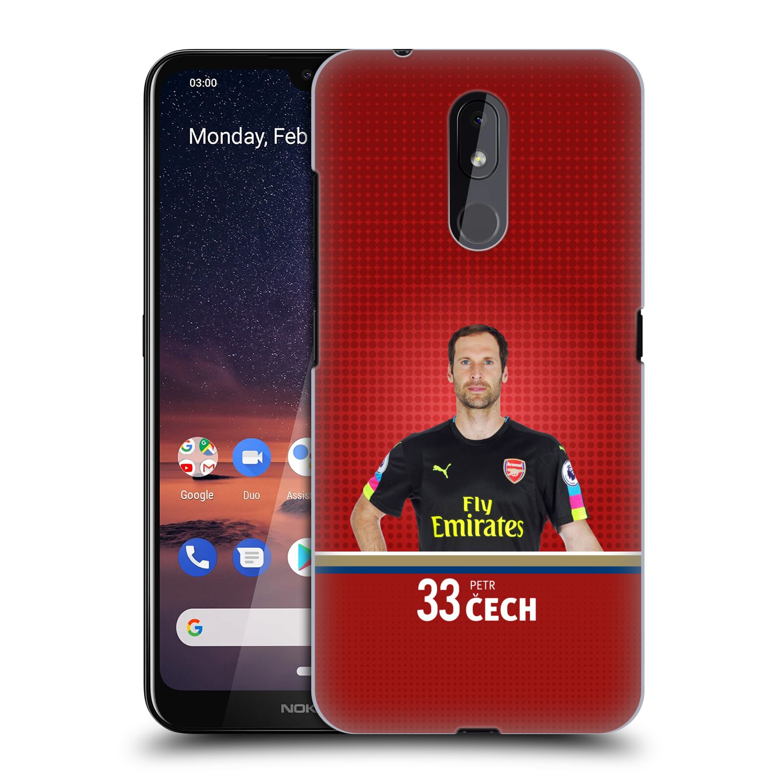 Pouzdro na mobil Nokia 3.2 - HEAD CASE - Fotbalový klub Arsenal brankář Petr Čech