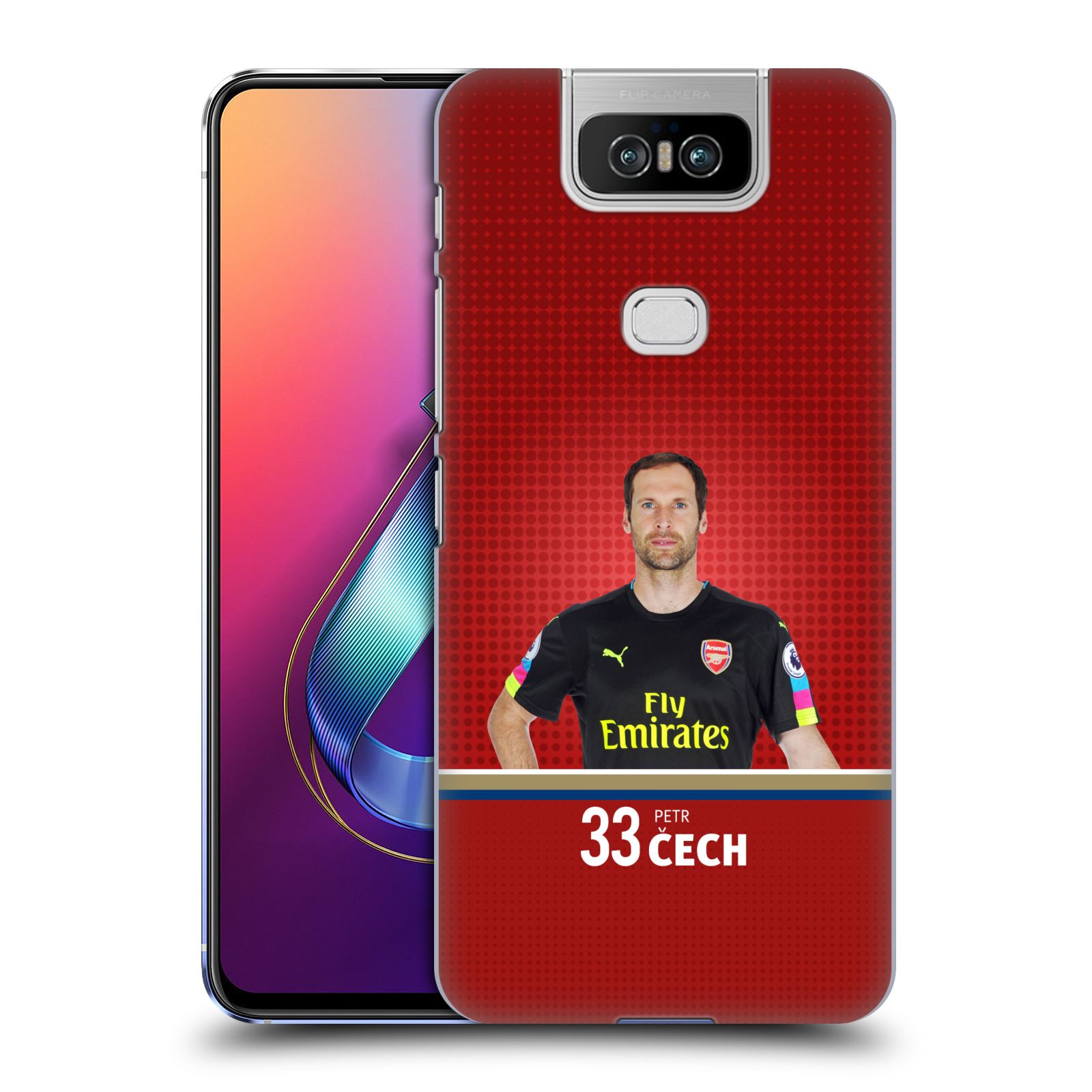 Pouzdro na mobil Asus Zenfone 6 ZS630KL - HEAD CASE - Fotbalový klub Arsenal brankář Petr Čech