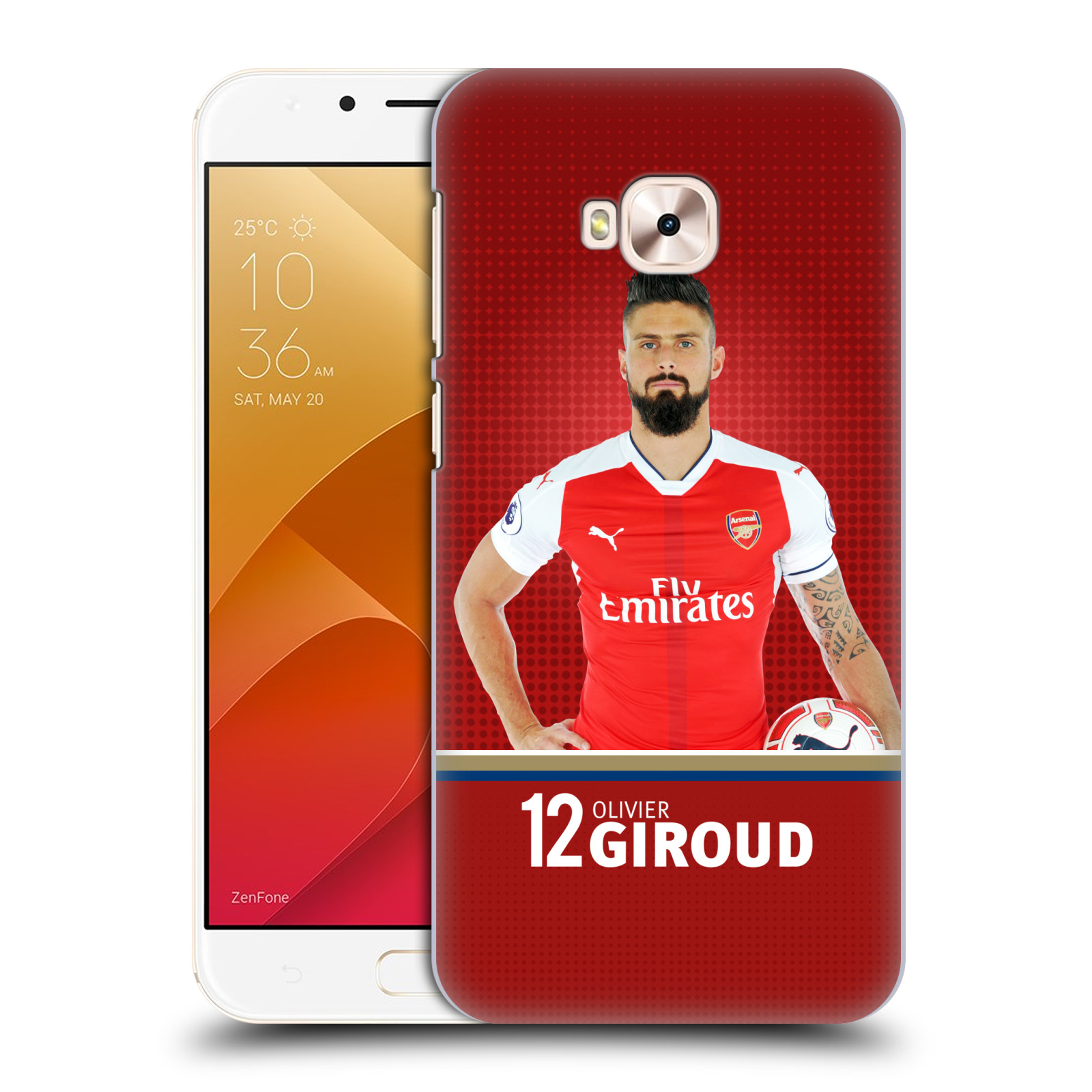 HEAD CASE plastový obal na mobil Asus Zenfone 4 Selfie Pro ZD552KL Fotbalový klub Arsenal fotbalista Olivier Giroud