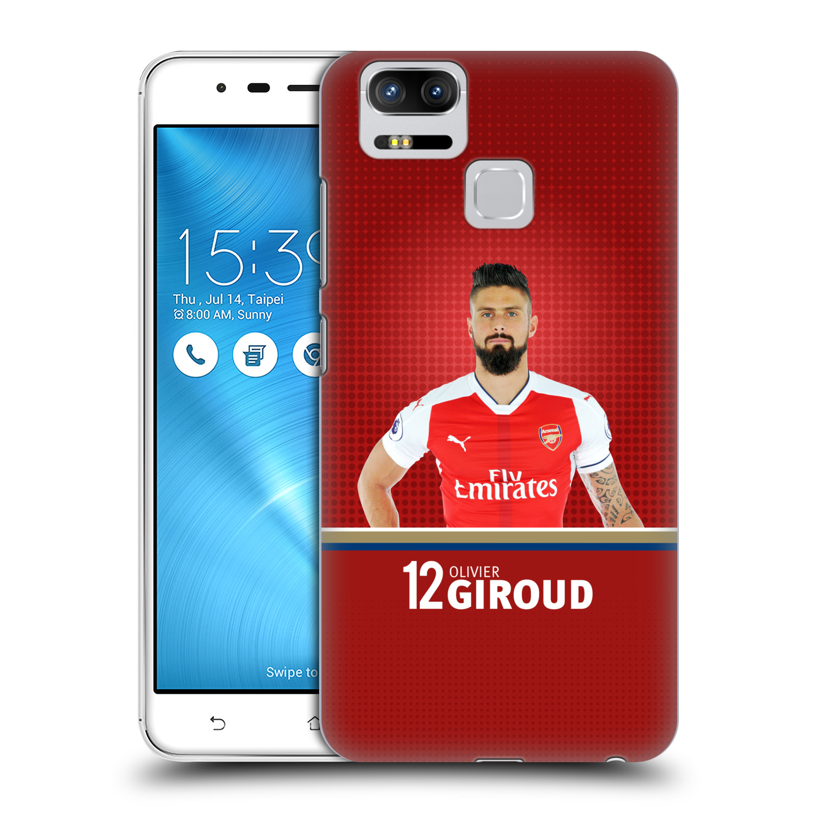 HEAD CASE plastový obal na mobil Asus Zenfone 3 Zoom ZE553KL Fotbalový klub Arsenal fotbalista Olivier Giroud