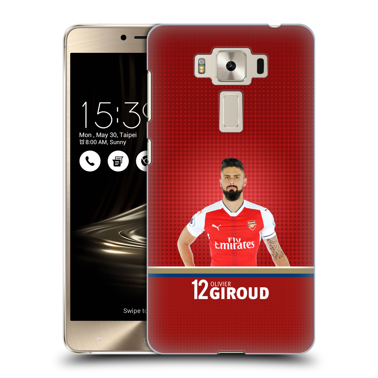 HEAD CASE plastový obal na mobil Asus Zenfone 3 DELUXE ZS550KL Fotbalový klub Arsenal fotbalista Olivier Giroud