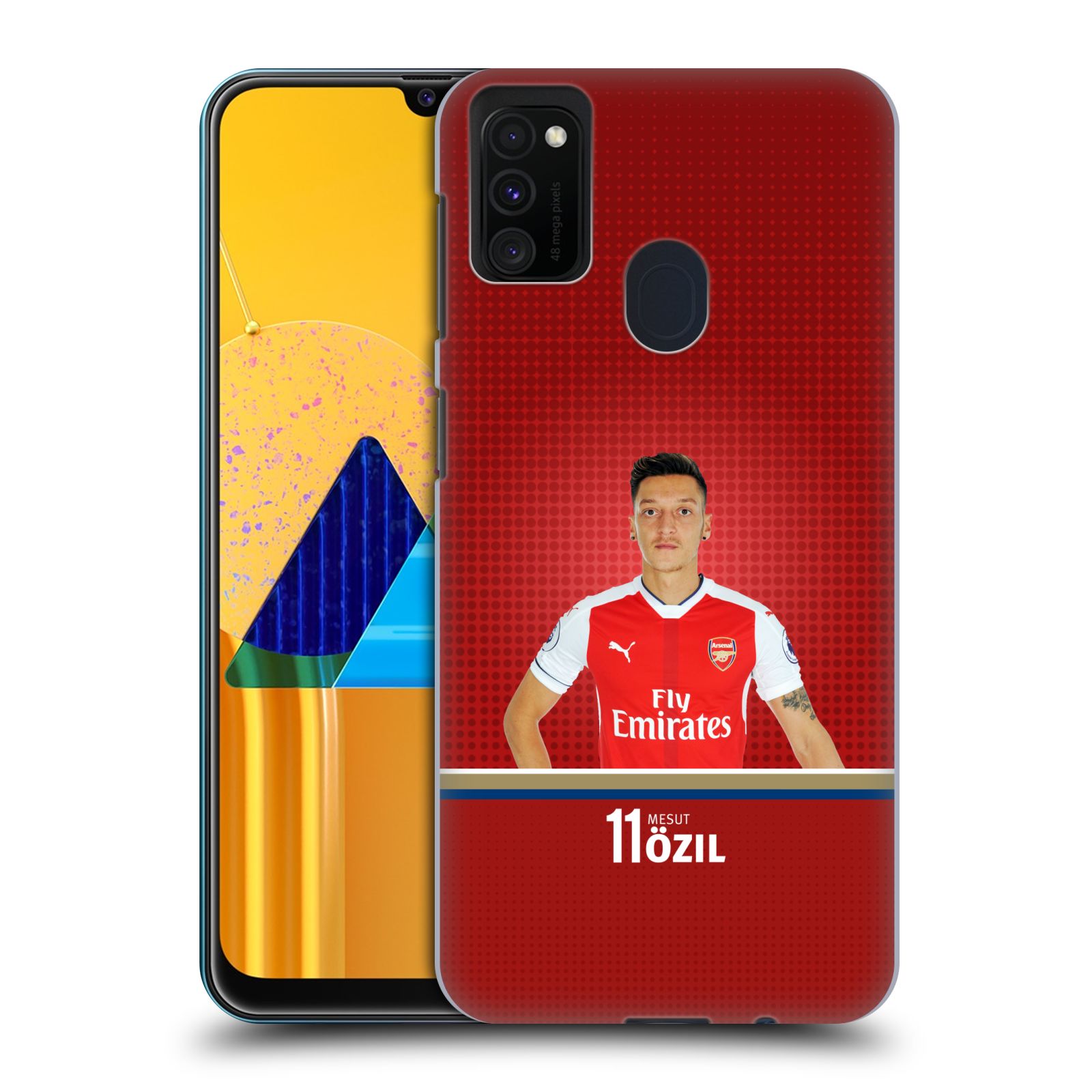Zadní kryt na mobil Samsung Galaxy M21 Fotbalový klub Arsenal fotbalista Mesut Ozil