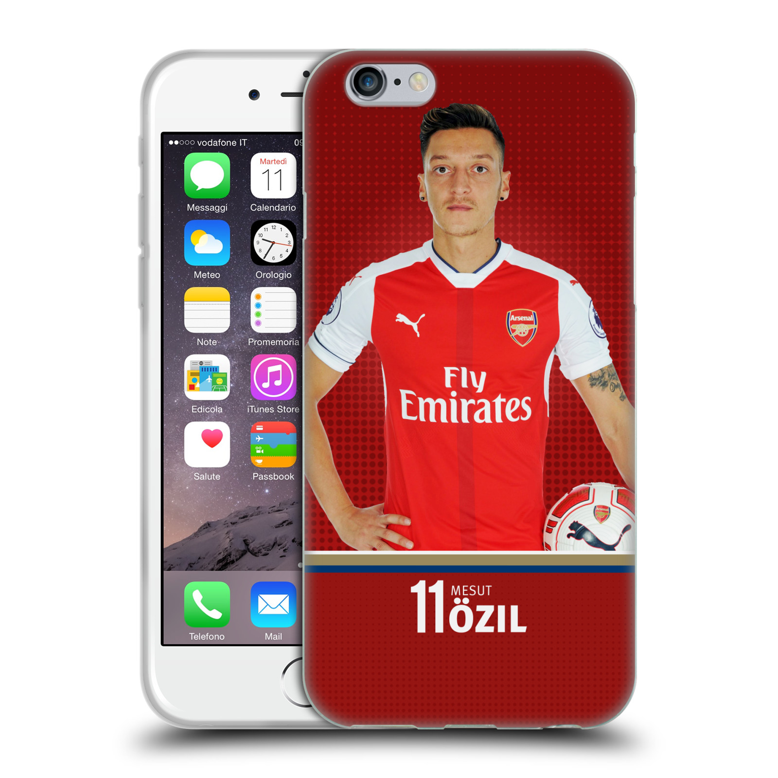 HEAD CASE silikonový obal na mobil Apple Iphone 6/6S Fotbalový klub Arsenal fotbalista Mesut Ozil