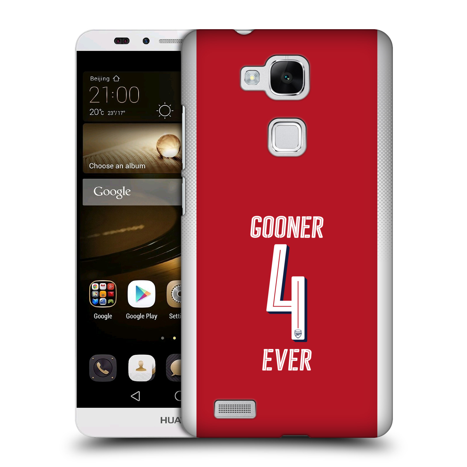 HEAD CASE plastový obal na mobil Huawei Mate 7 Fotbalový klub Arsenal navždy 4 ever červená